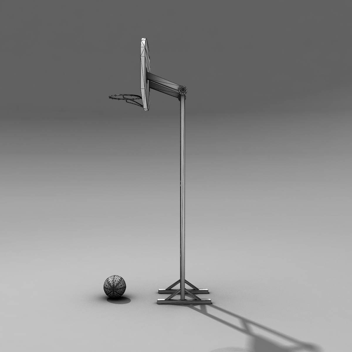 Basketball Post Free low-poly 3D model_9