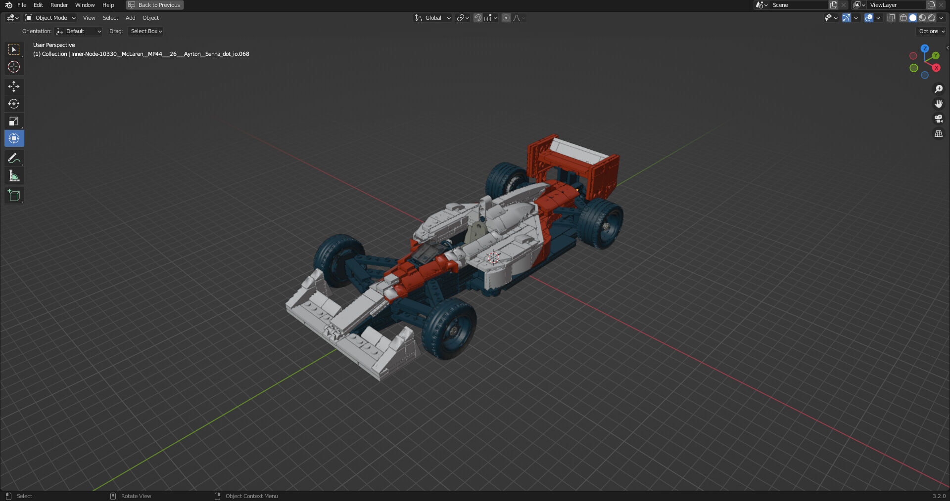 Wikibricks3D - 10330 McLaren MP44 - Ayrton Senna 3D print model_1