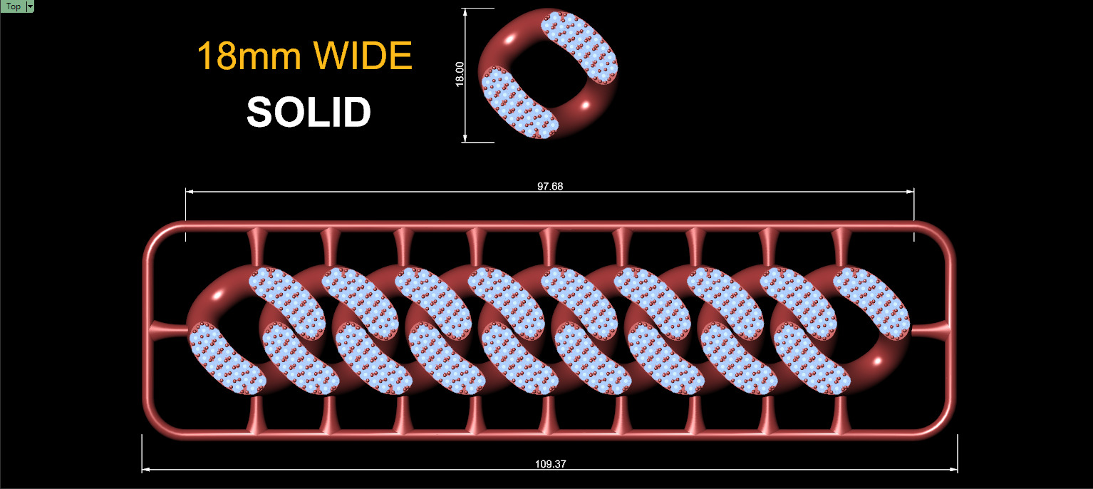 18mm Wide CUBAN Link Chain - SOLID FOR BRACELETS OR NECKLACE 3D print model_9