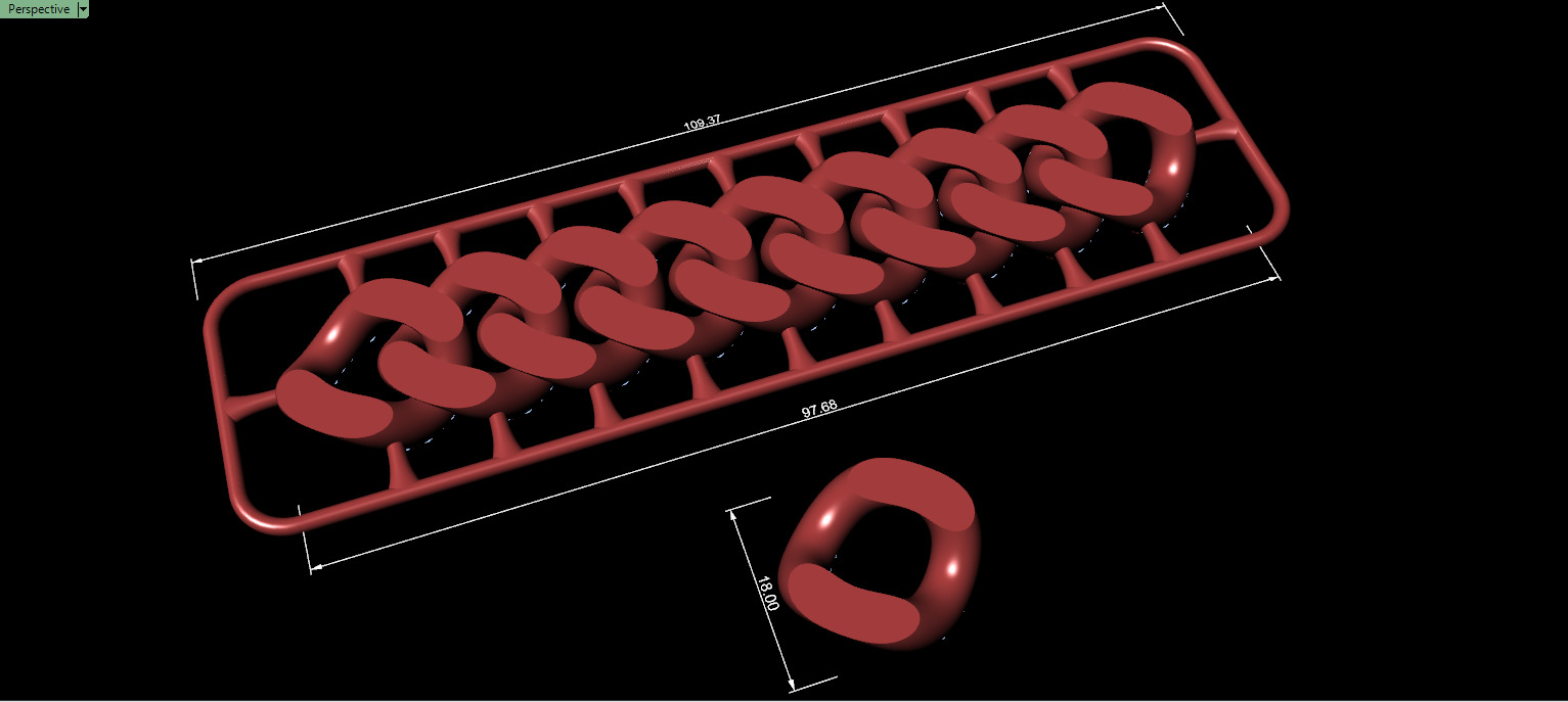 18mm Wide CUBAN Link Chain - SOLID FOR BRACELETS OR NECKLACE 3D print model_11