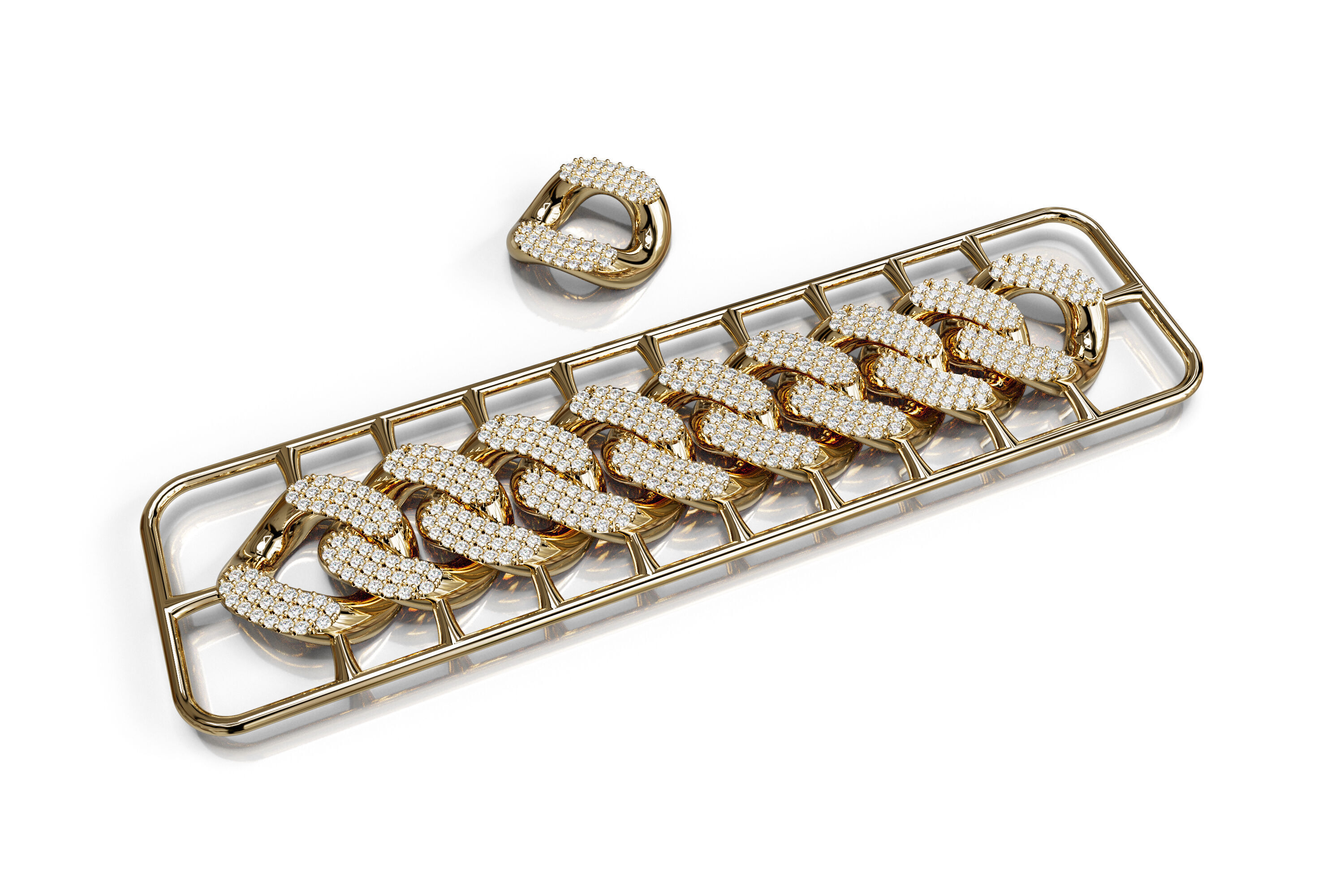 18mm Wide CUBAN Link Chain - SOLID FOR BRACELETS OR NECKLACE 3D print model_5