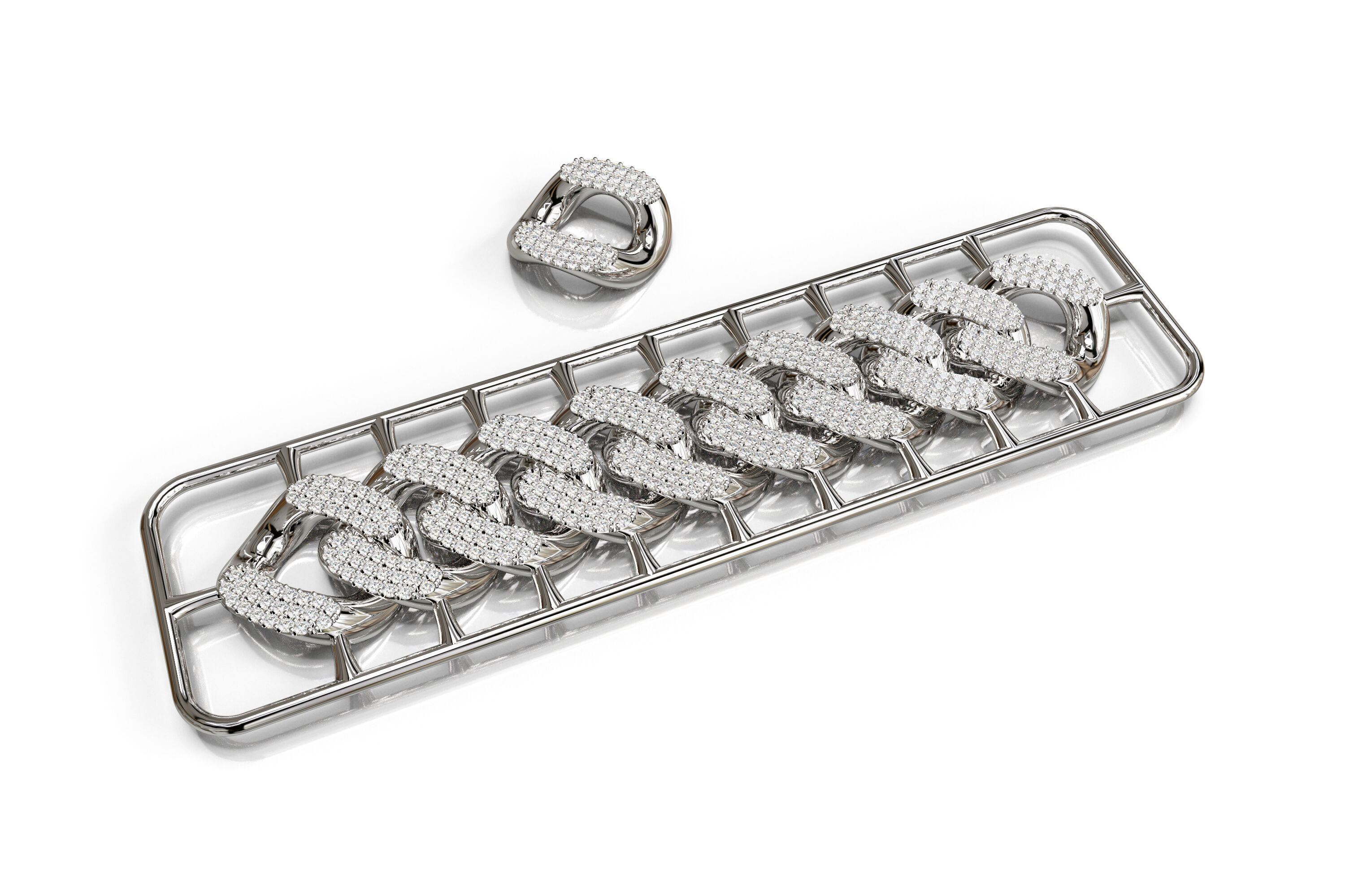 18mm Wide CUBAN Link Chain - SOLID FOR BRACELETS OR NECKLACE 3D print model_7