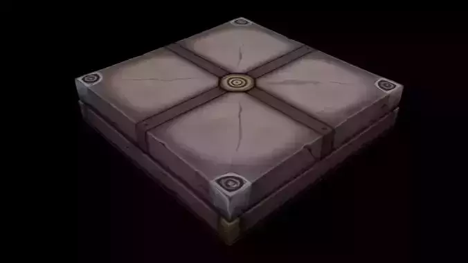 Stylized Ancient Stone Crate - AI
