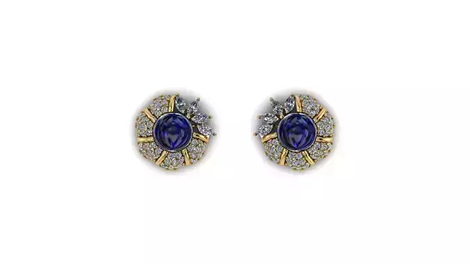 Sapphire Diamonds Earstuds