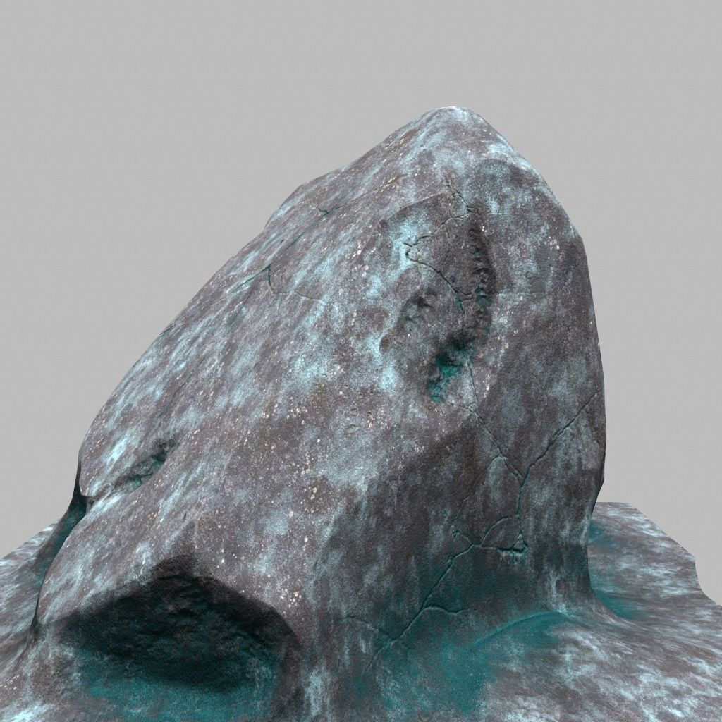 Rock with water Low-poly 3D model_9