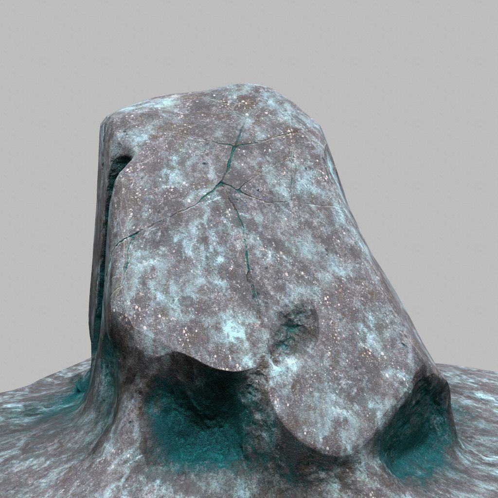 Rock with water Low-poly 3D model_11
