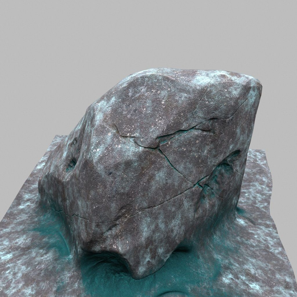 Rock with water Low-poly 3D model_17