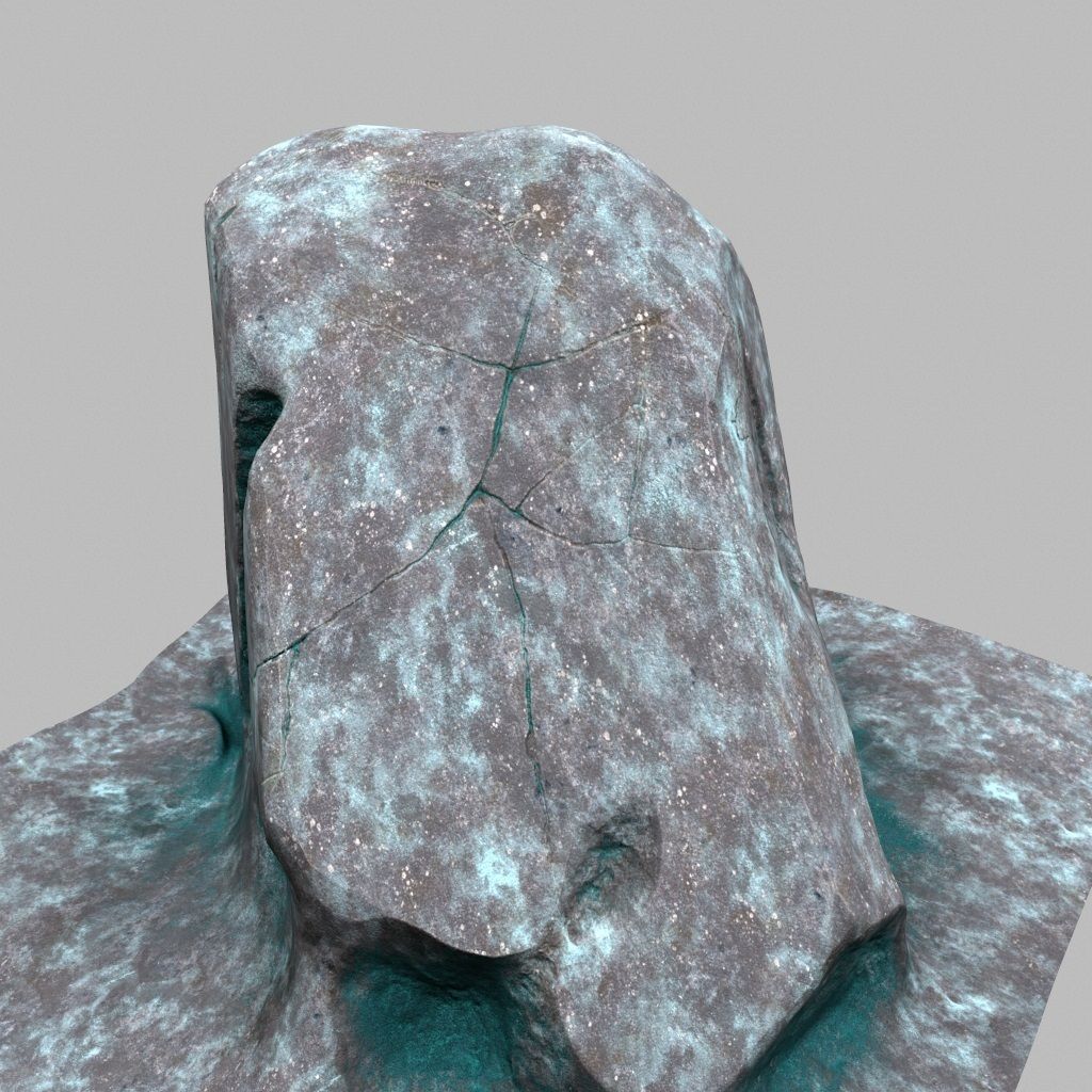 Rock with water Low-poly 3D model_16