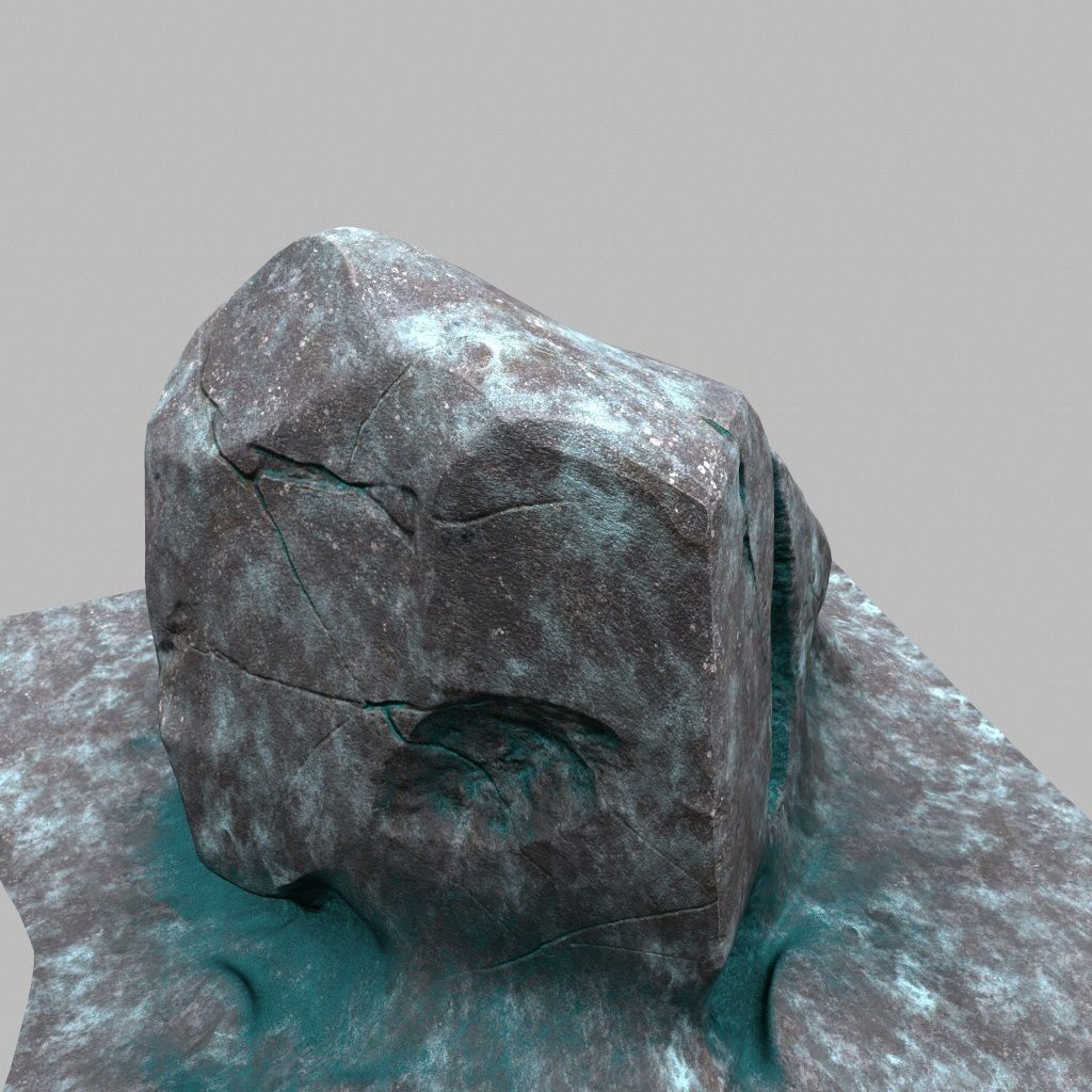 Rock with water Low-poly 3D model_15