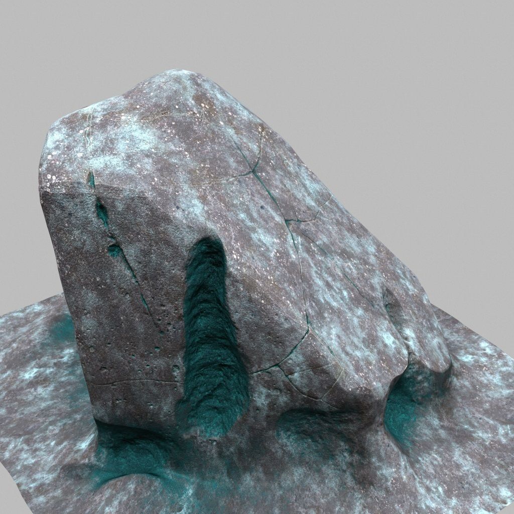 Rock with water Low-poly 3D model_14