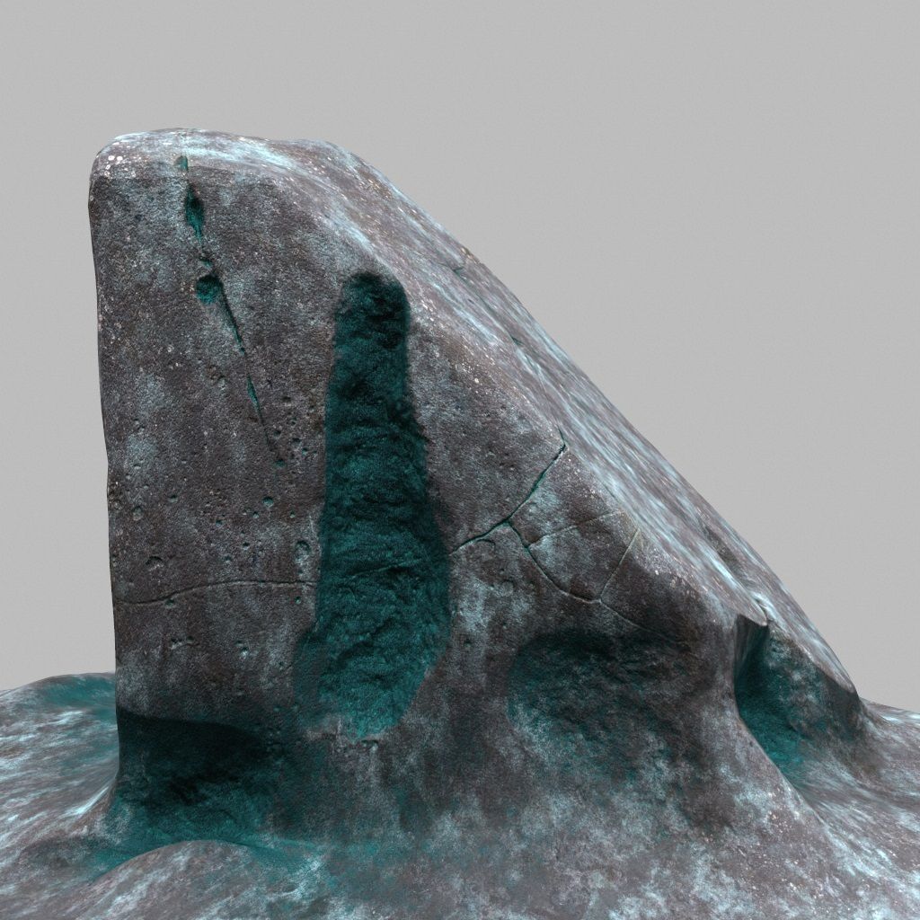 Rock with water Low-poly 3D model_1