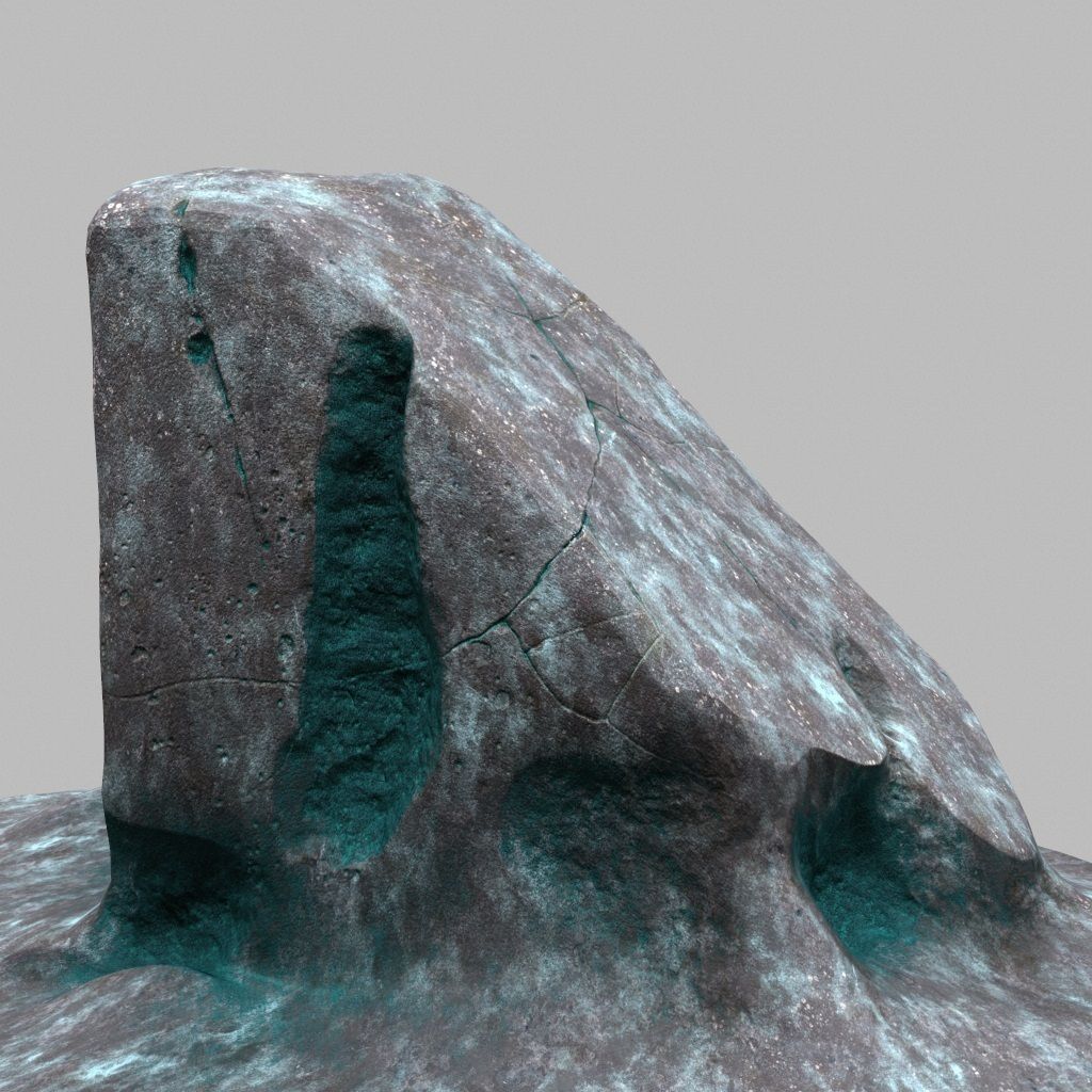 Rock with water Low-poly 3D model_13