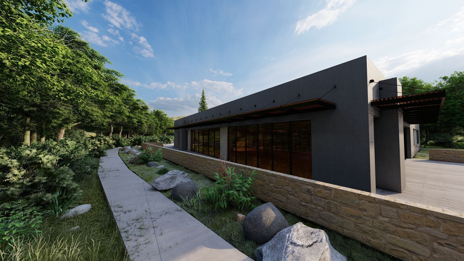 Modern office-Futuristic Skyscraper-Building office 3D model_18