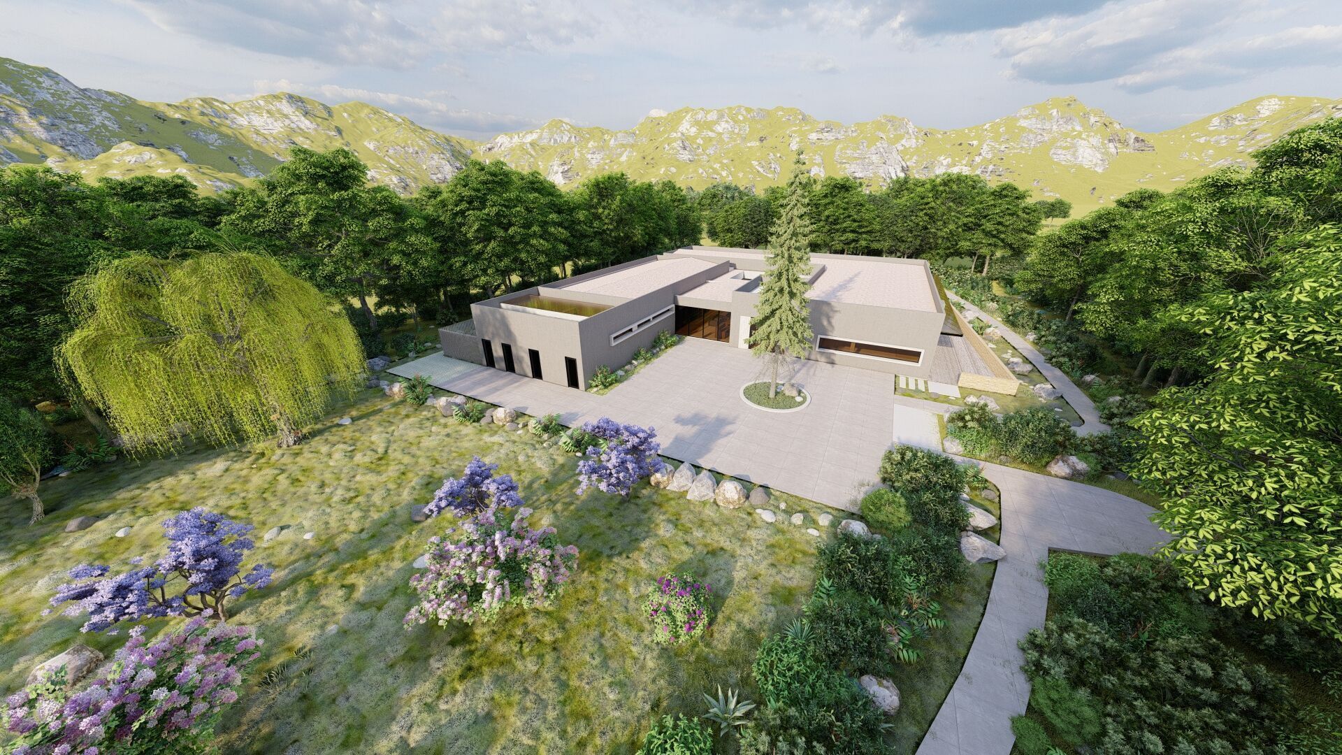 Modern office-Futuristic Skyscraper-Building office 3D model_14