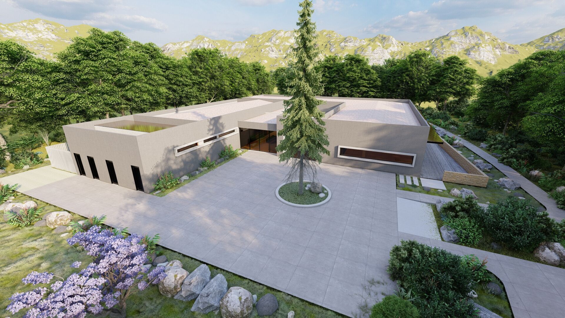 Modern office-Futuristic Skyscraper-Building office 3D model_4