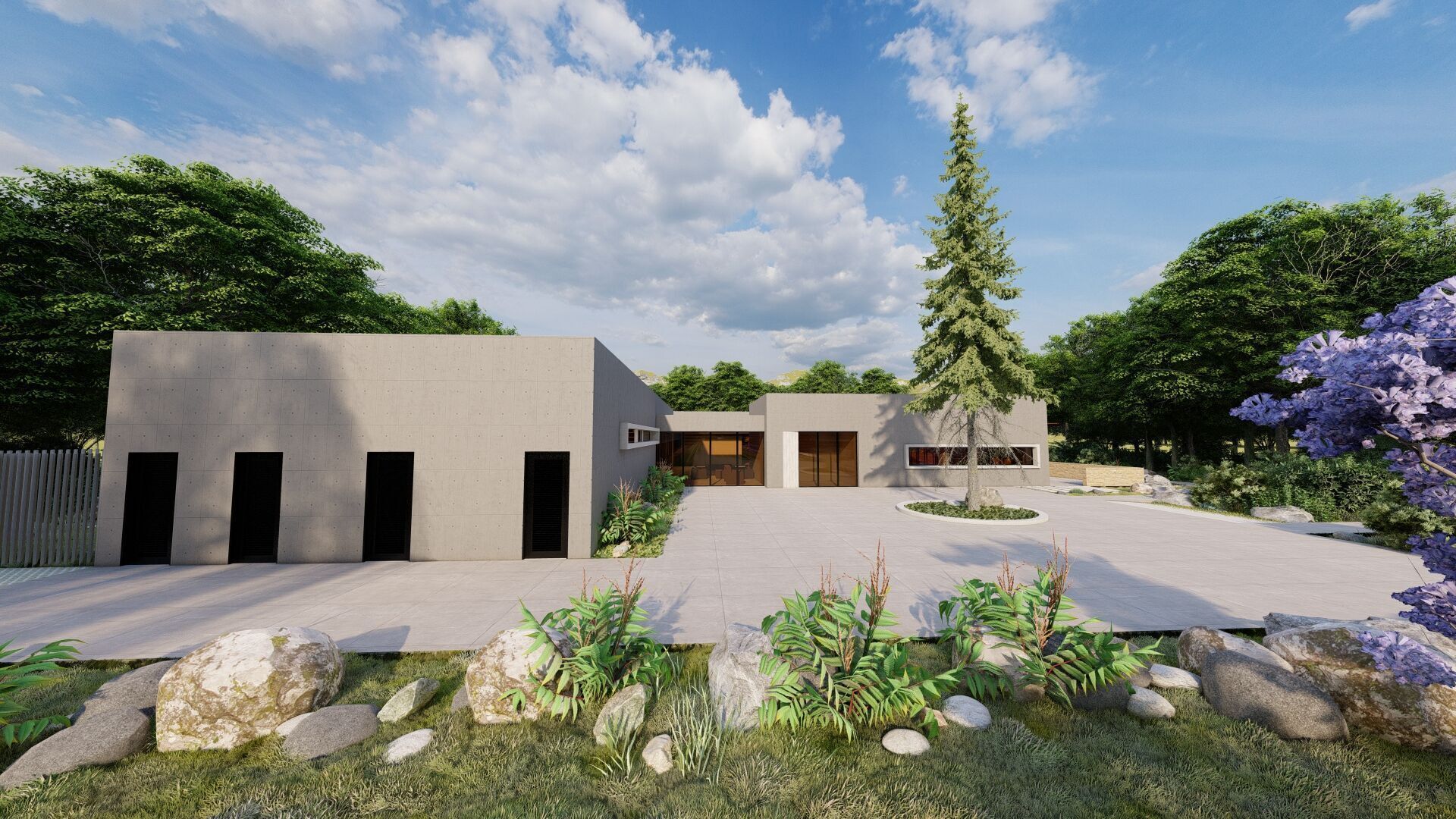 Modern office-Futuristic Skyscraper-Building office 3D model_7