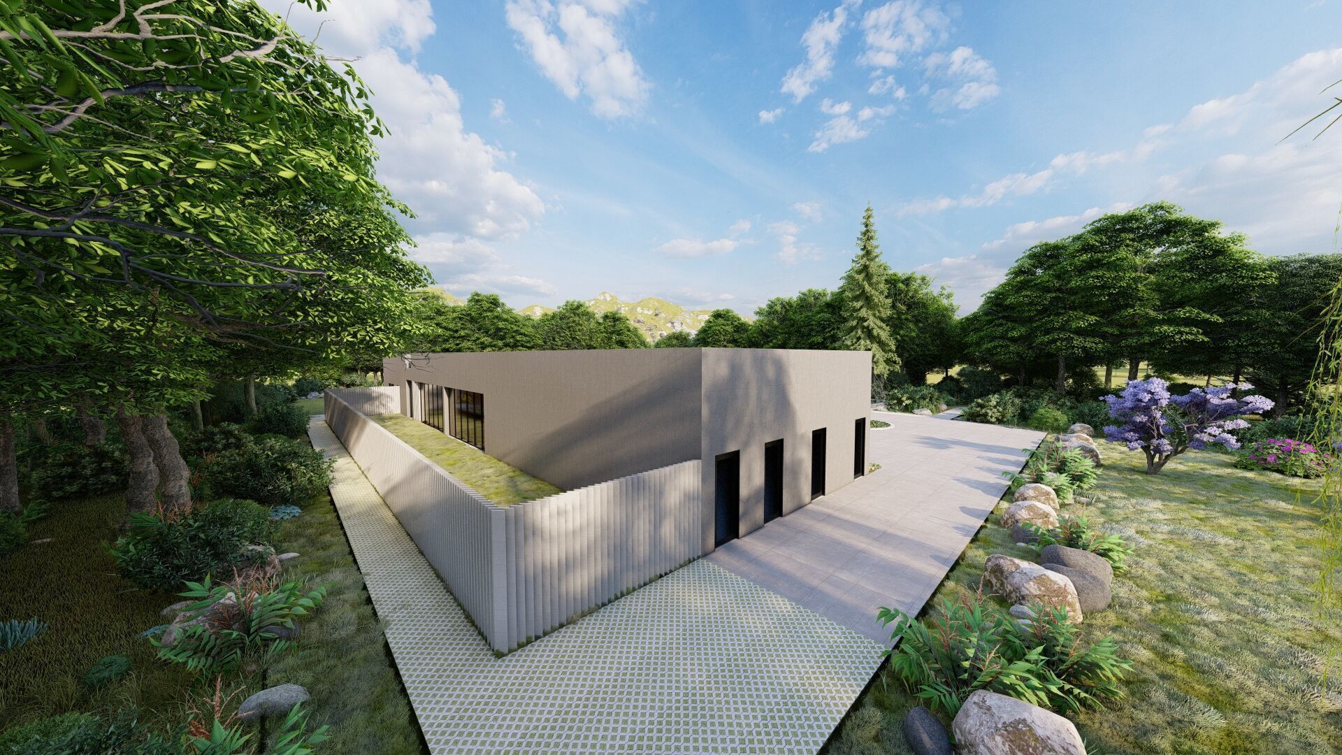 Modern office-Futuristic Skyscraper-Building office 3D model_16