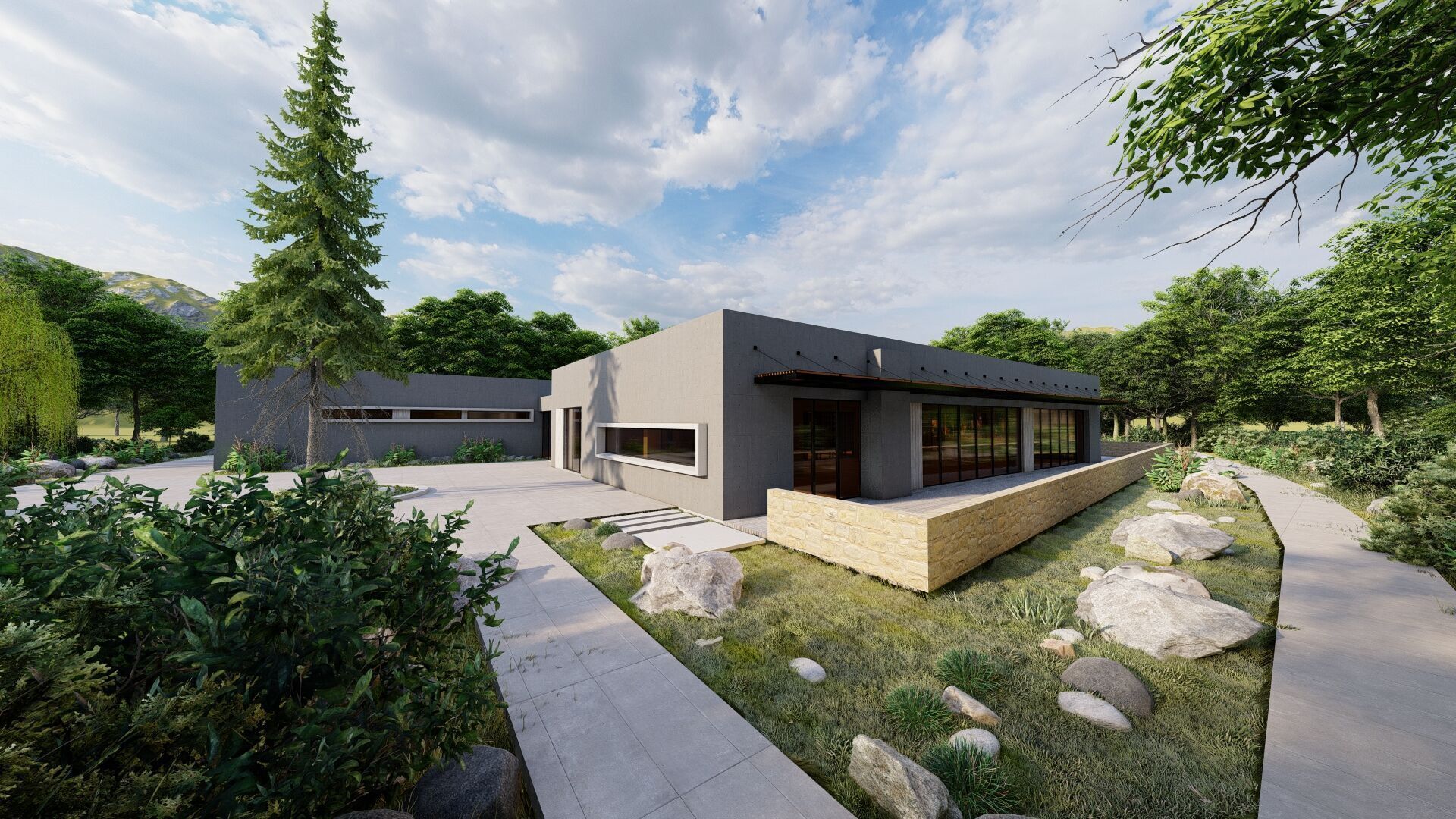 Modern office-Futuristic Skyscraper-Building office 3D model_11