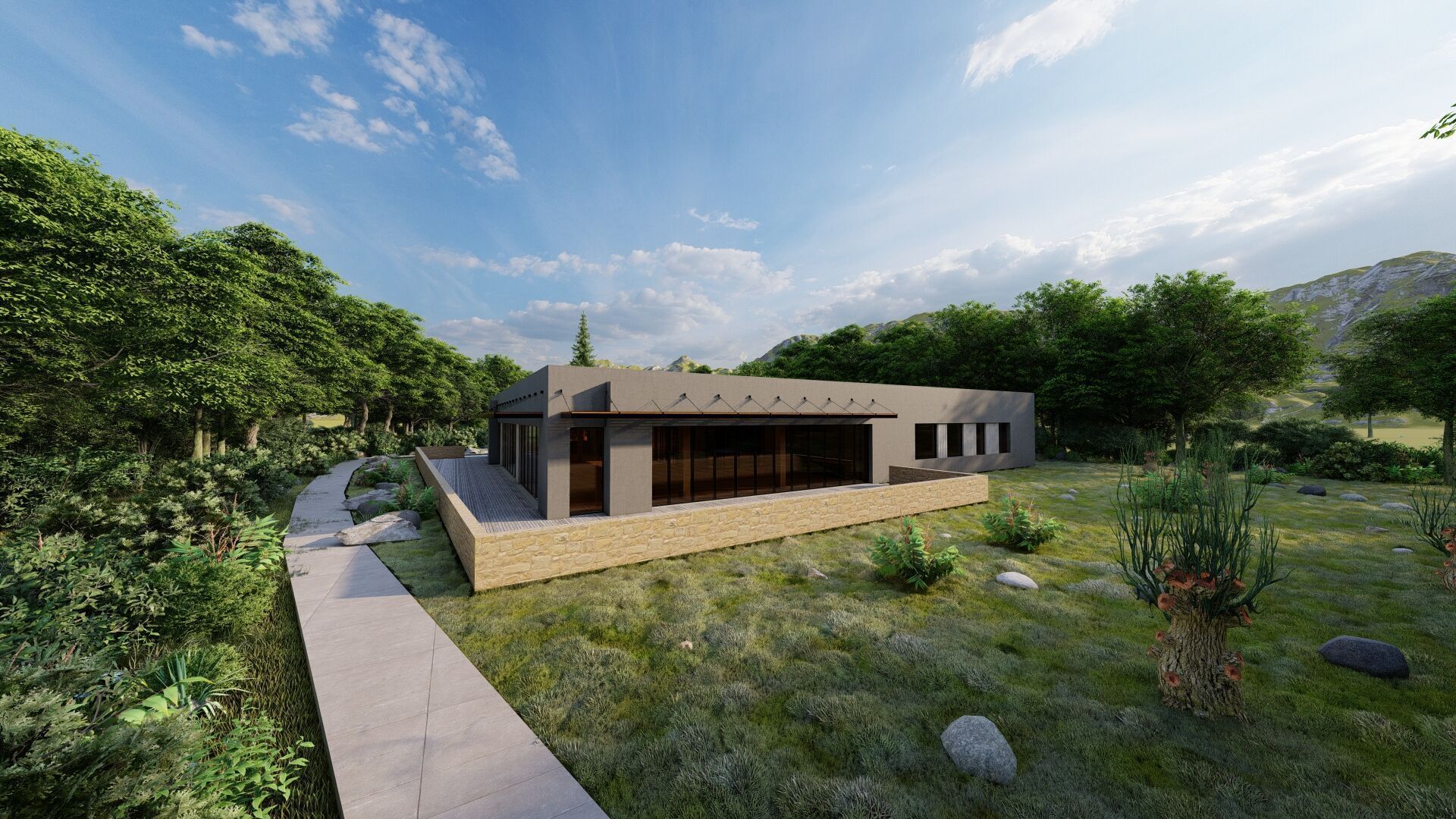 Modern office-Futuristic Skyscraper-Building office 3D model_15