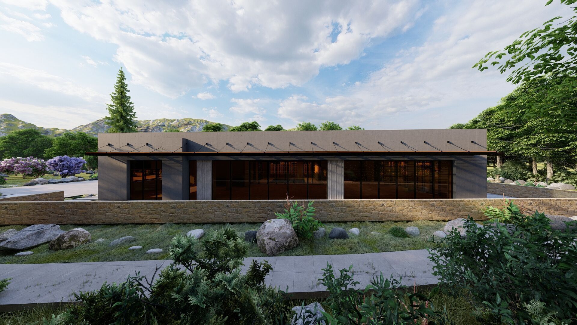 Modern office-Futuristic Skyscraper-Building office 3D model_10