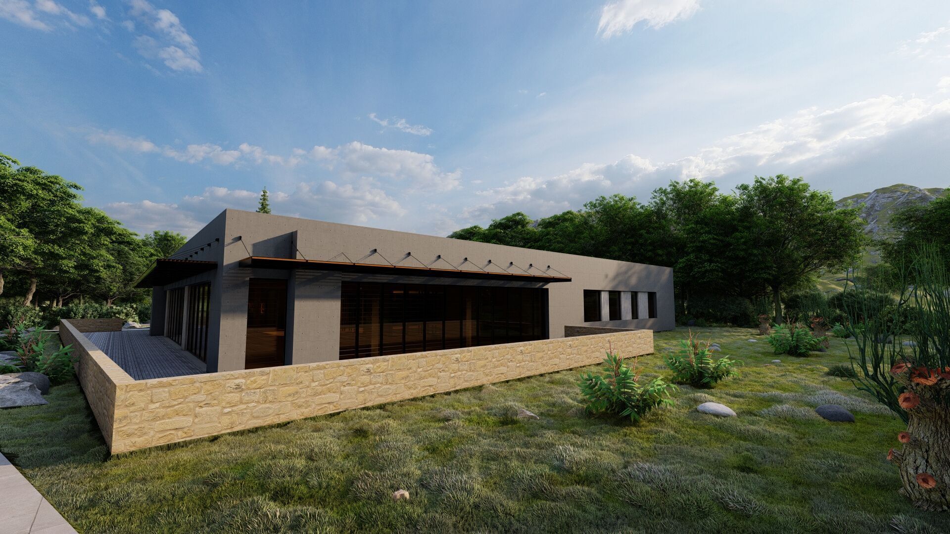 Modern office-Futuristic Skyscraper-Building office 3D model_6