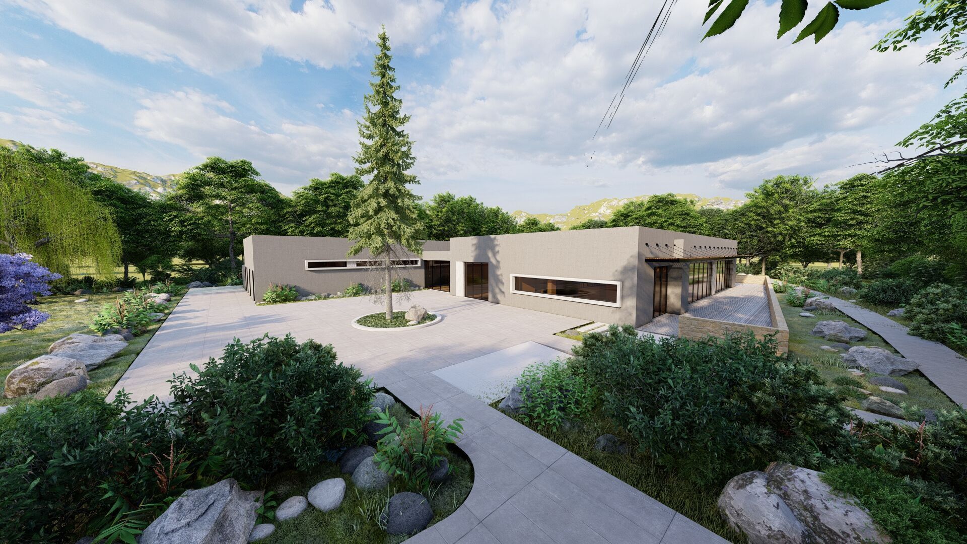 Modern office-Futuristic Skyscraper-Building office 3D model_0