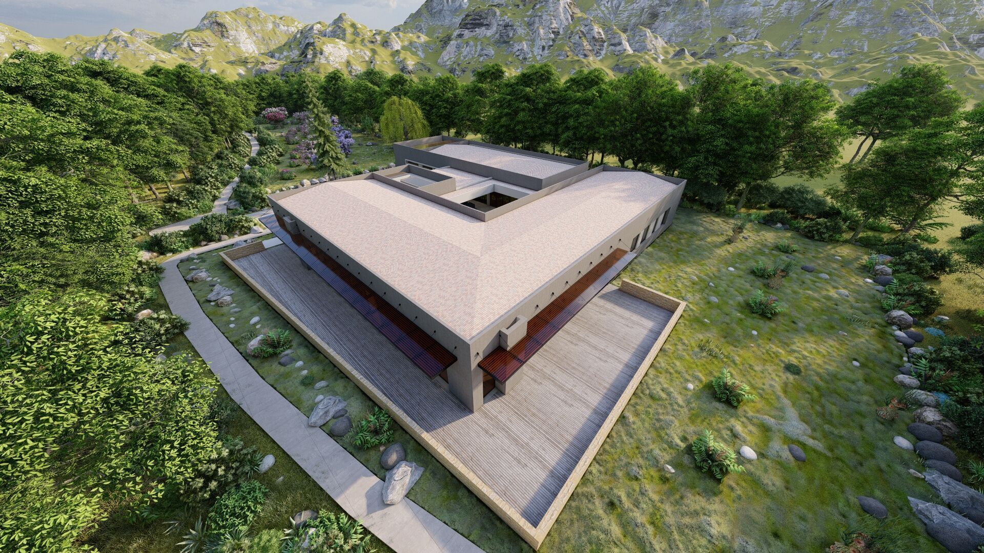 Modern office-Futuristic Skyscraper-Building office 3D model_5