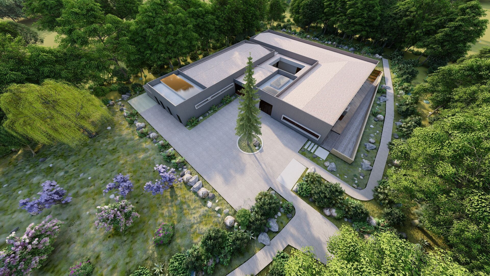 Modern office-Futuristic Skyscraper-Building office 3D model_1