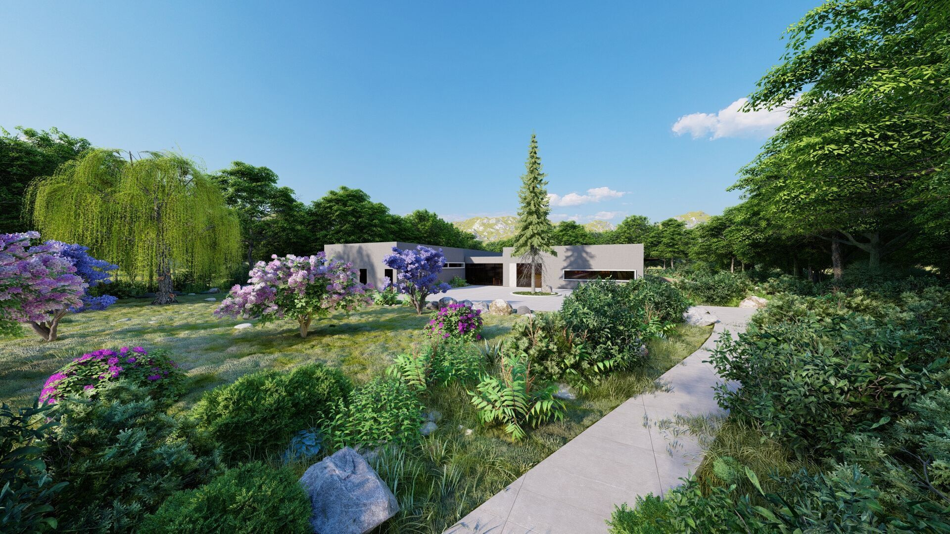 Modern office-Futuristic Skyscraper-Building office 3D model_3