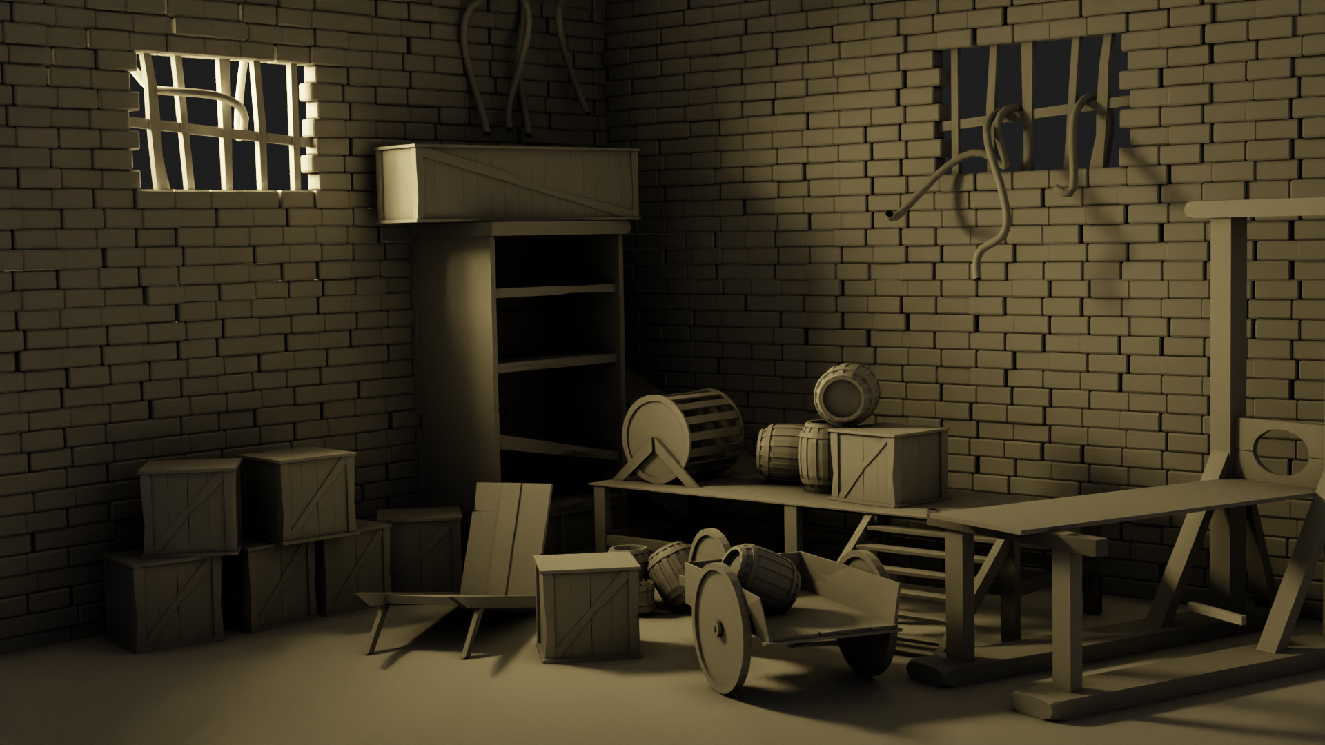 MEDIEVEL PROPS Free low-poly 3D model_1