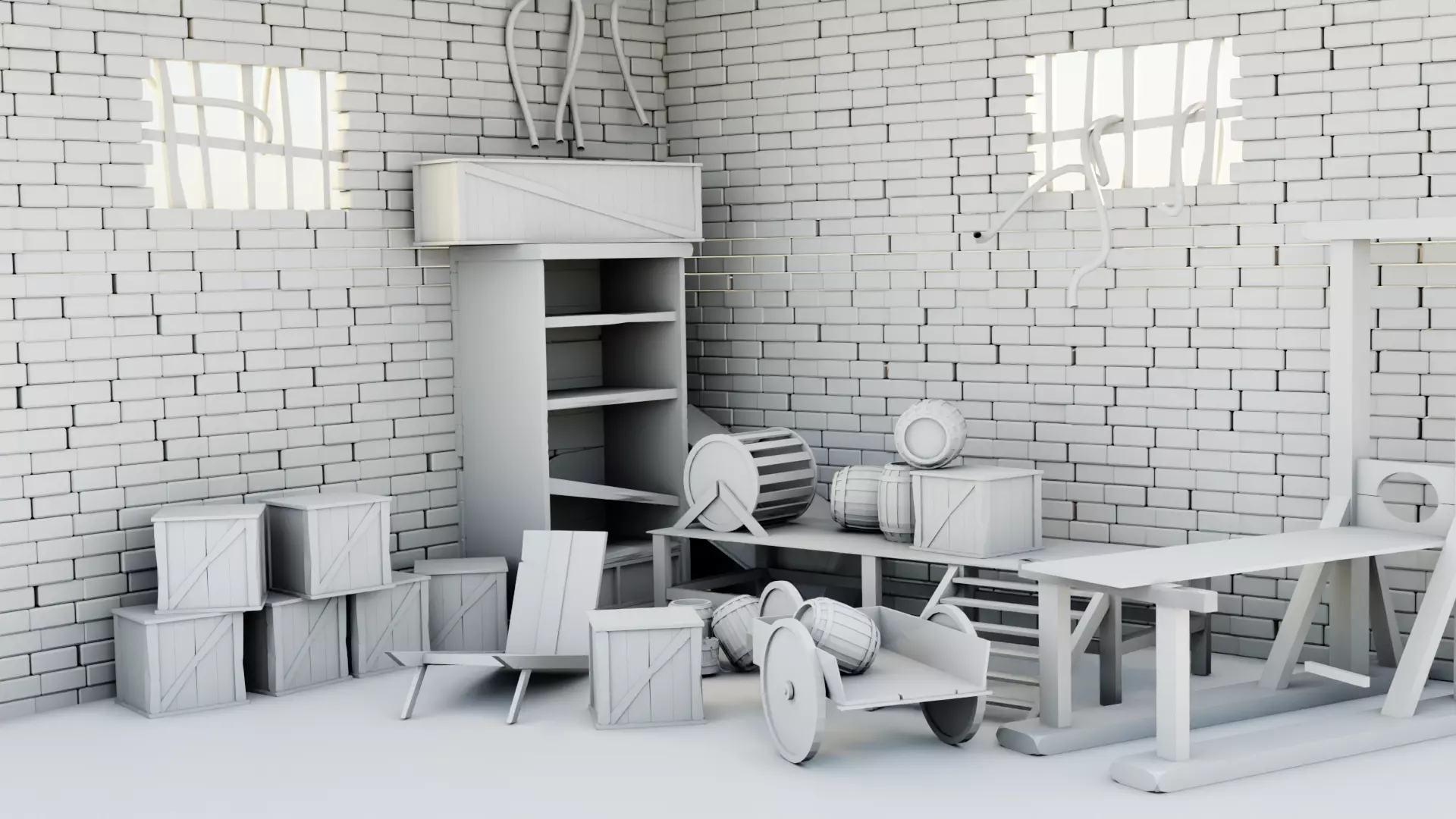 MEDIEVEL PROPS Free low-poly 3D model_0