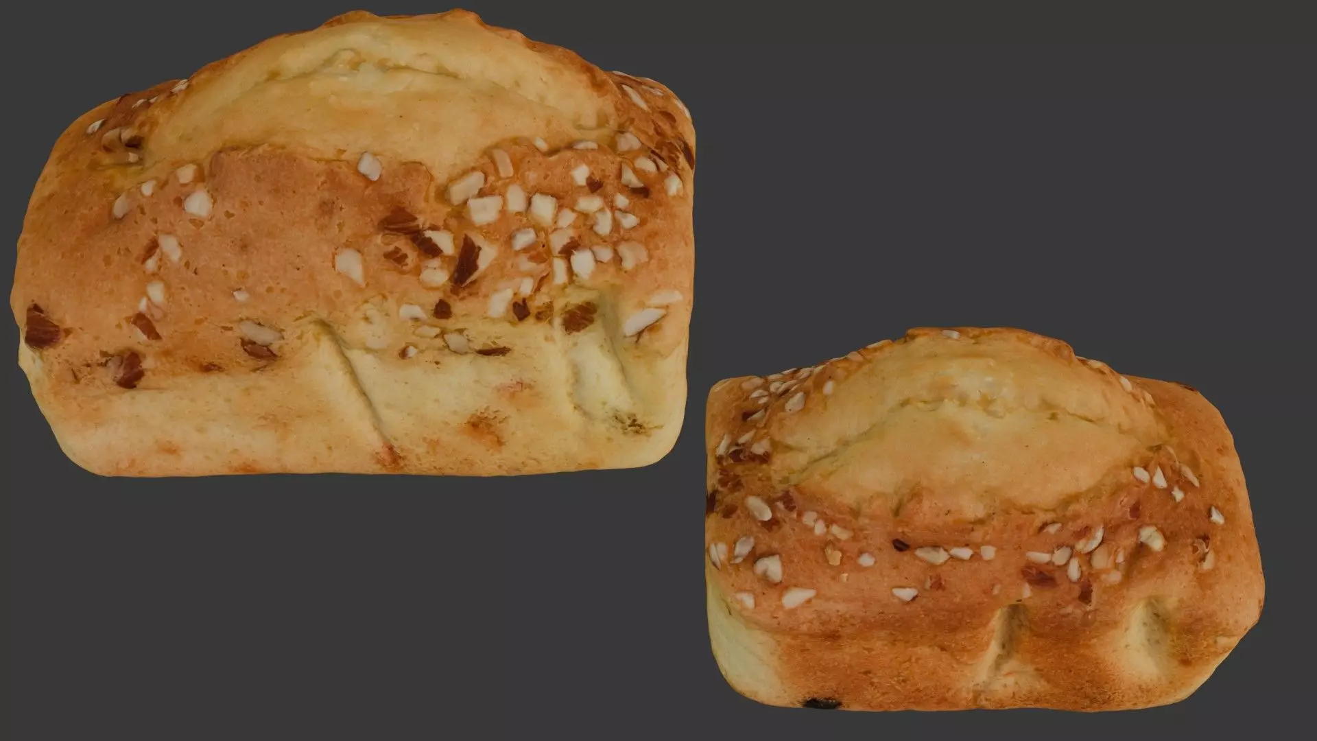 Almond Bread Loaf Scan Low-poly 3D model_0