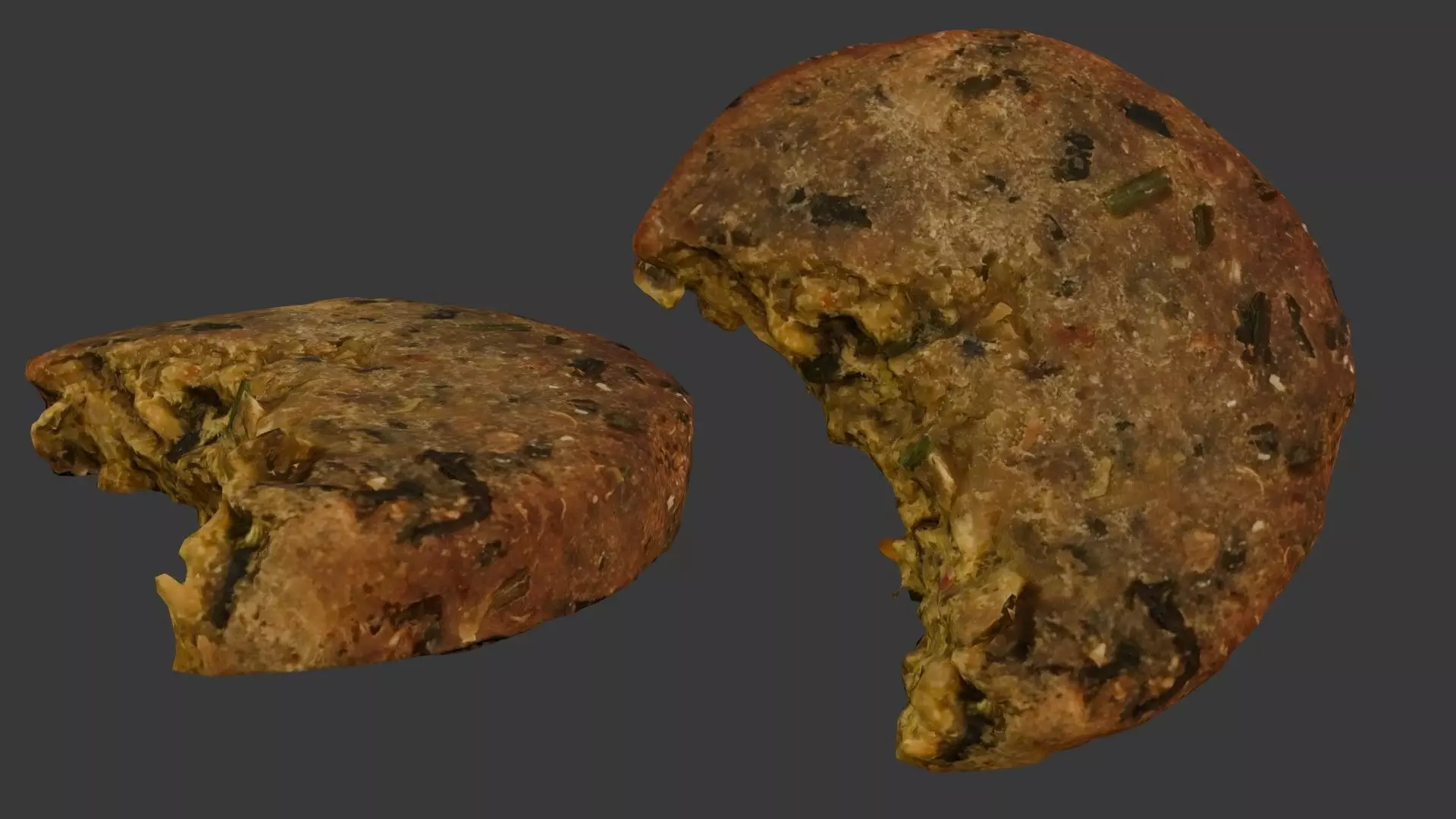 Vegetable Pancake Scan Low-poly 3D model