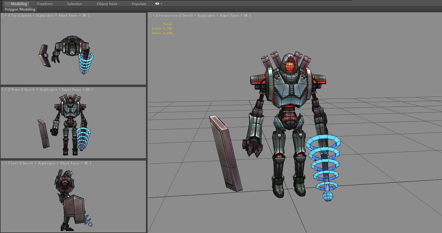 Cartoon Sci-fi robot Low-poly 3D model_5