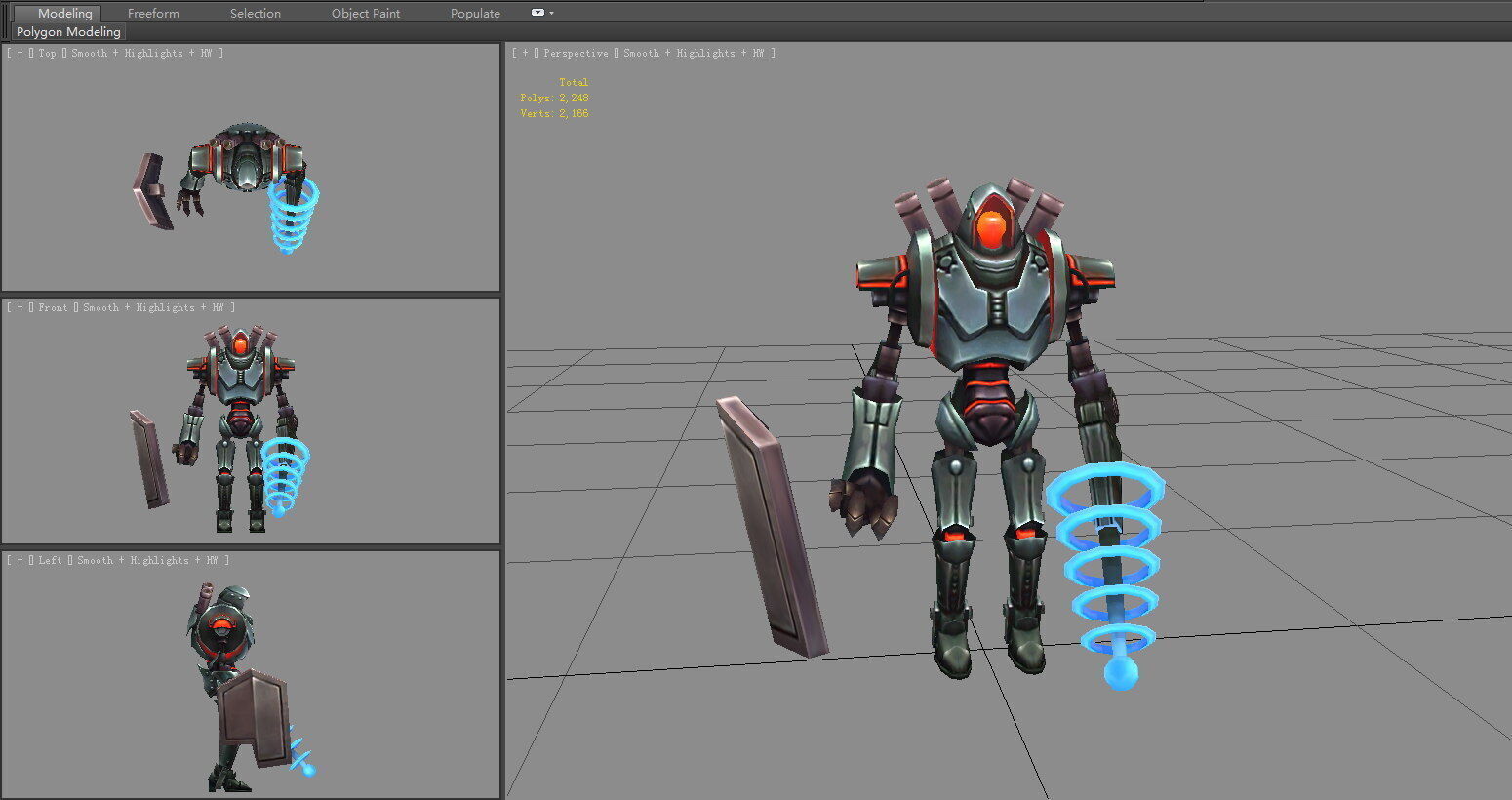 Cartoon Sci-fi robot Low-poly 3D model_4