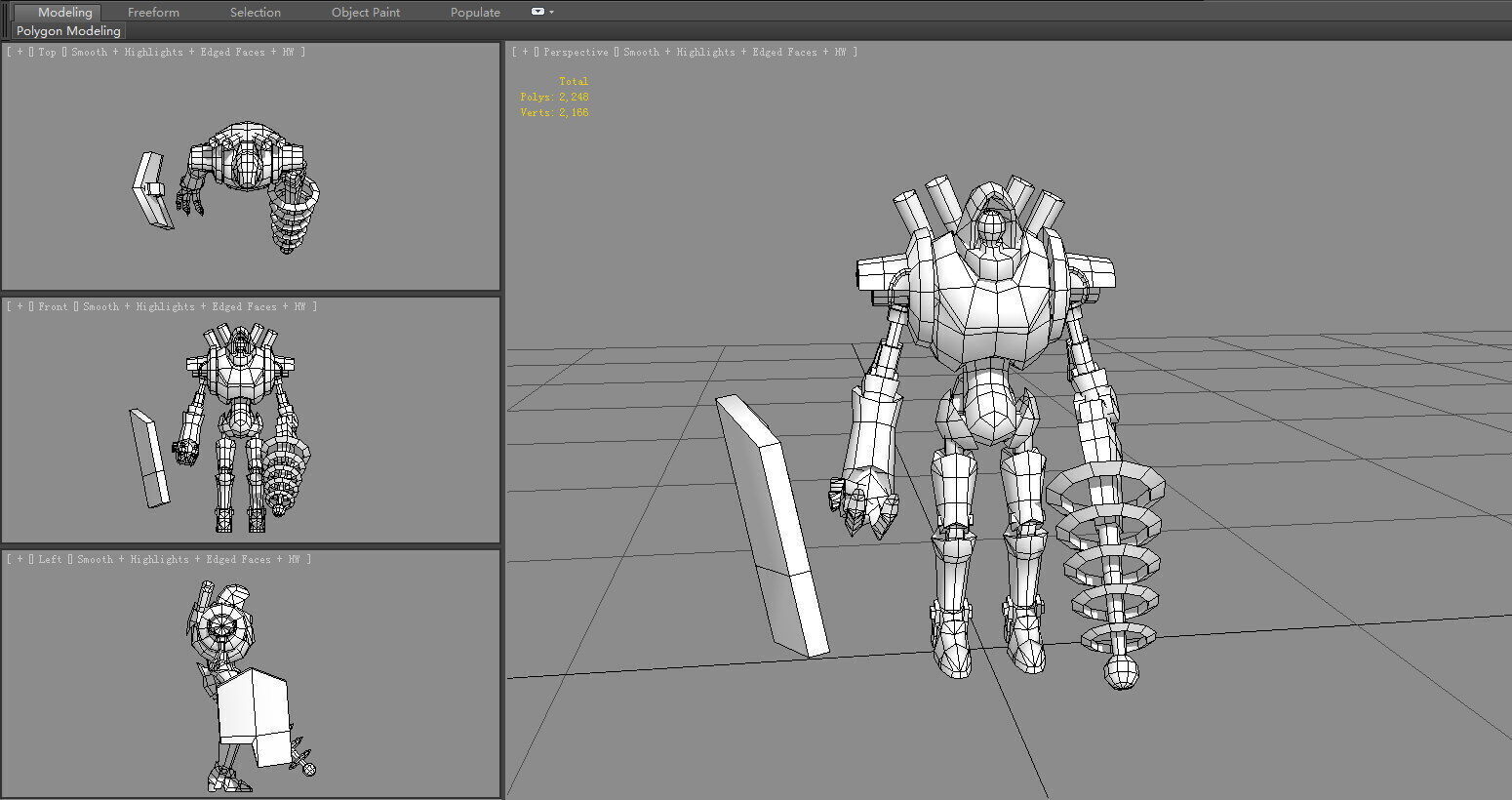 Cartoon Sci-fi robot Low-poly 3D model_6