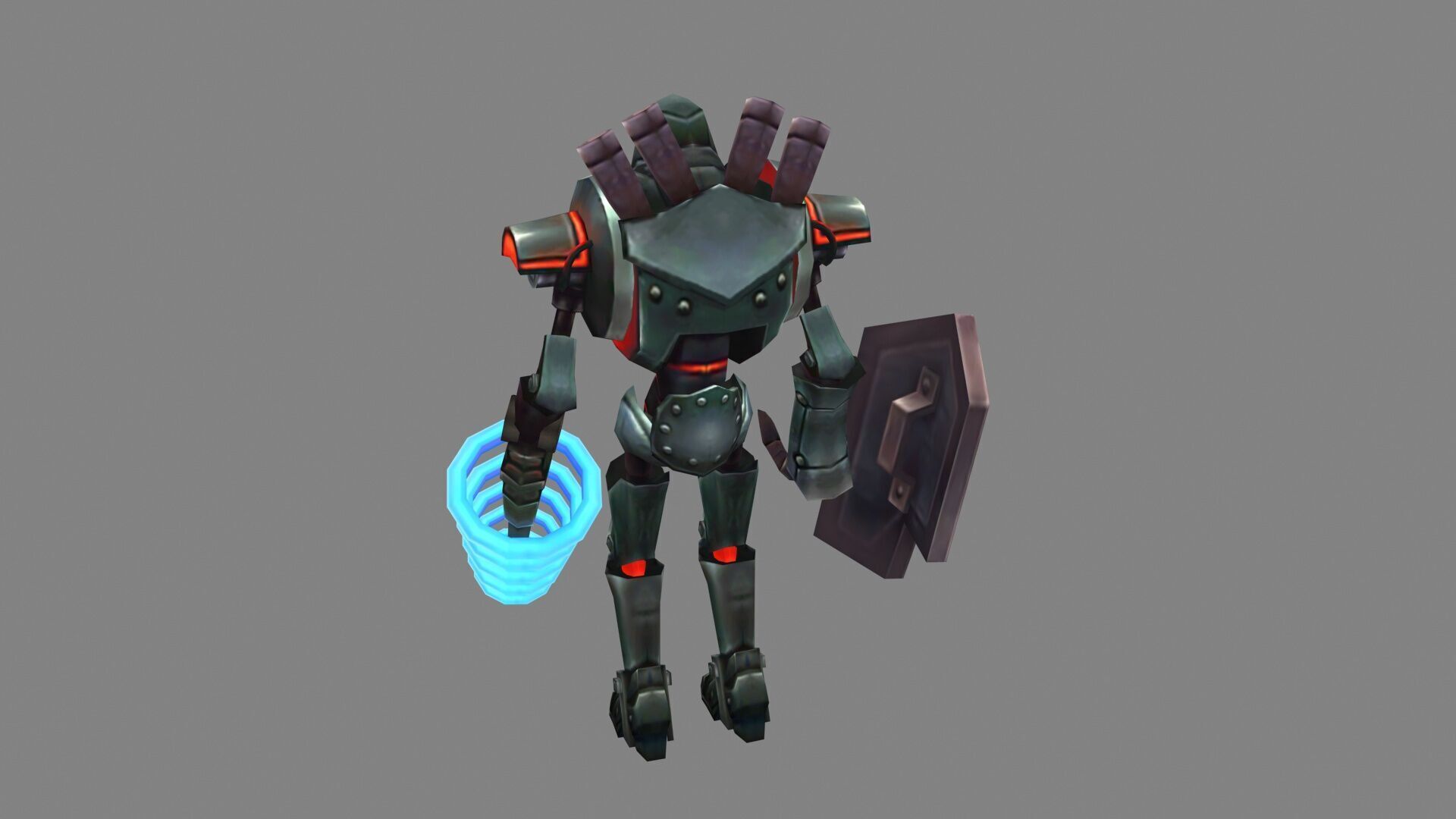 Cartoon Sci-fi robot Low-poly 3D model_2