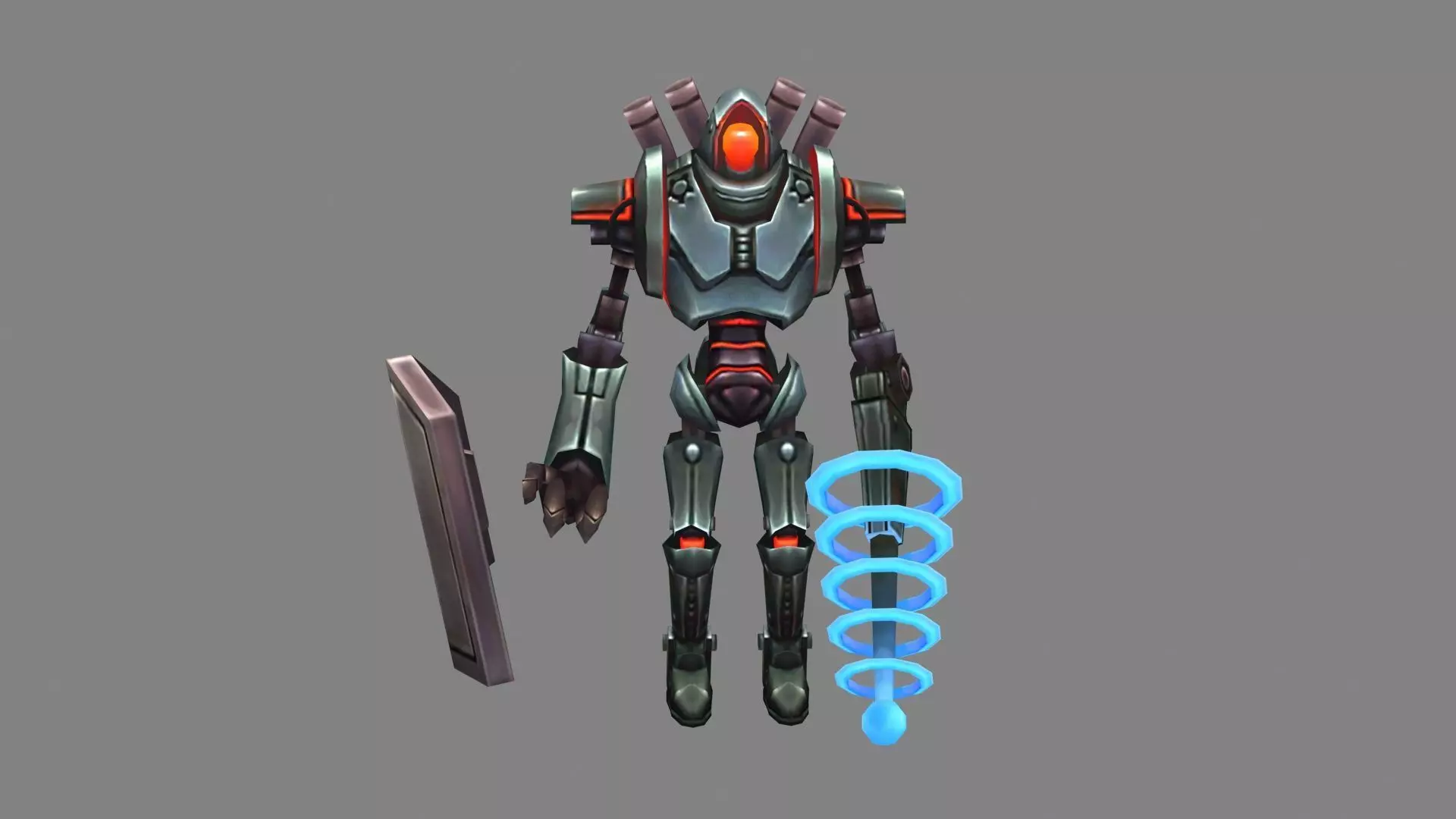 Cartoon Sci-fi robot Low-poly 3D model_0