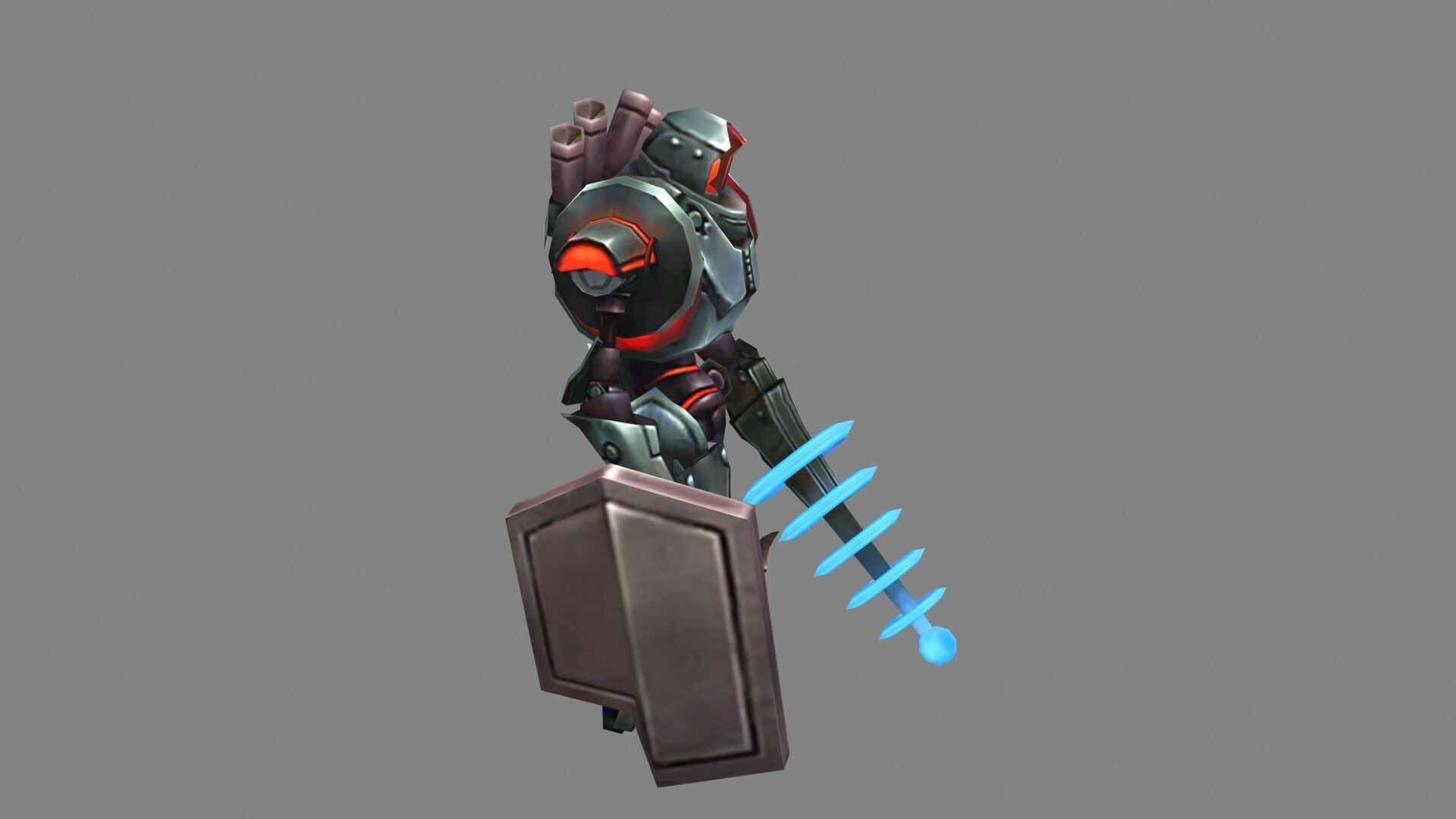 Cartoon Sci-fi robot Low-poly 3D model_3