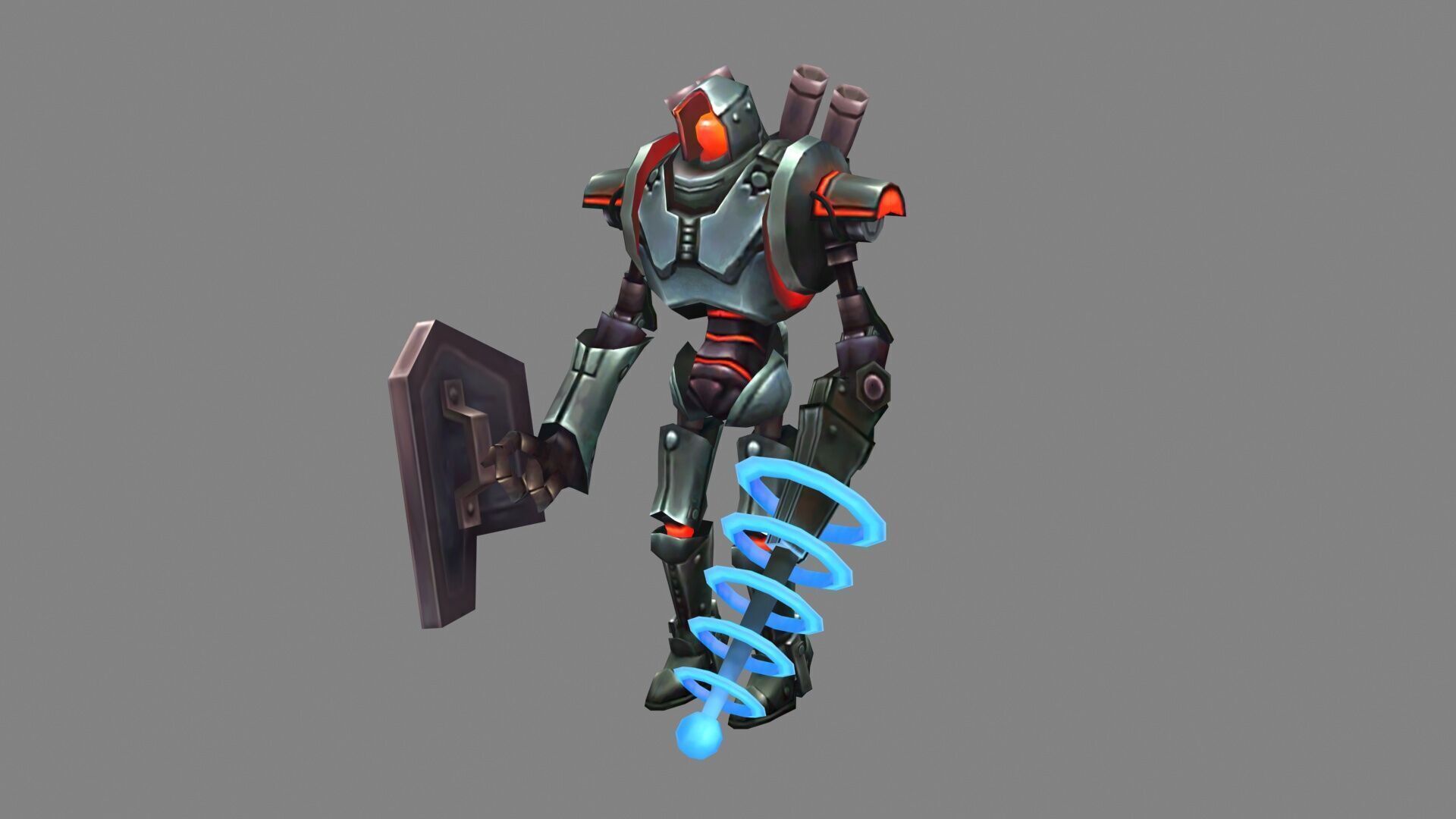 Cartoon Sci-fi robot Low-poly 3D model_1