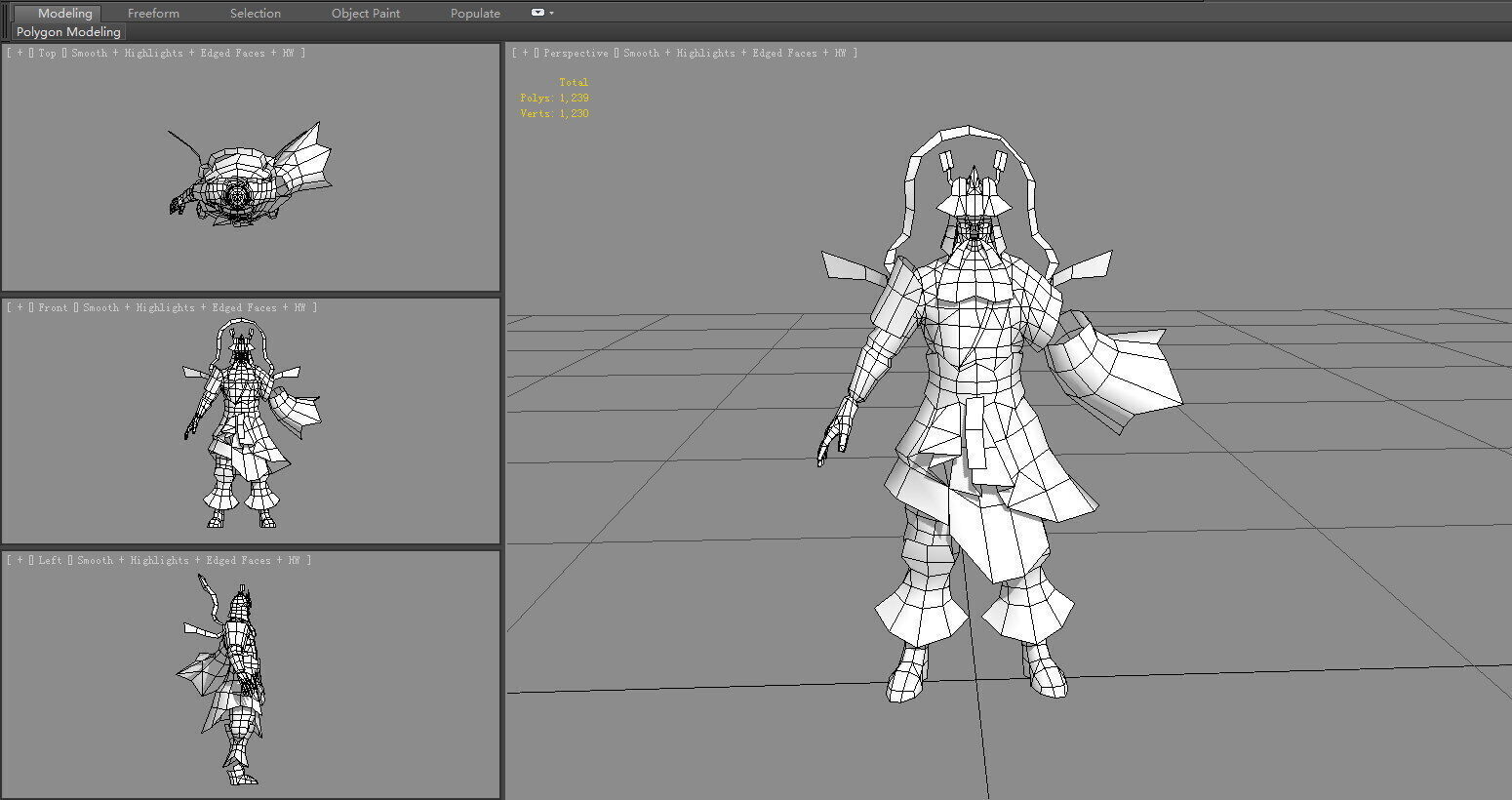 Paper character monster - paper effigy Low-poly 3D model_7