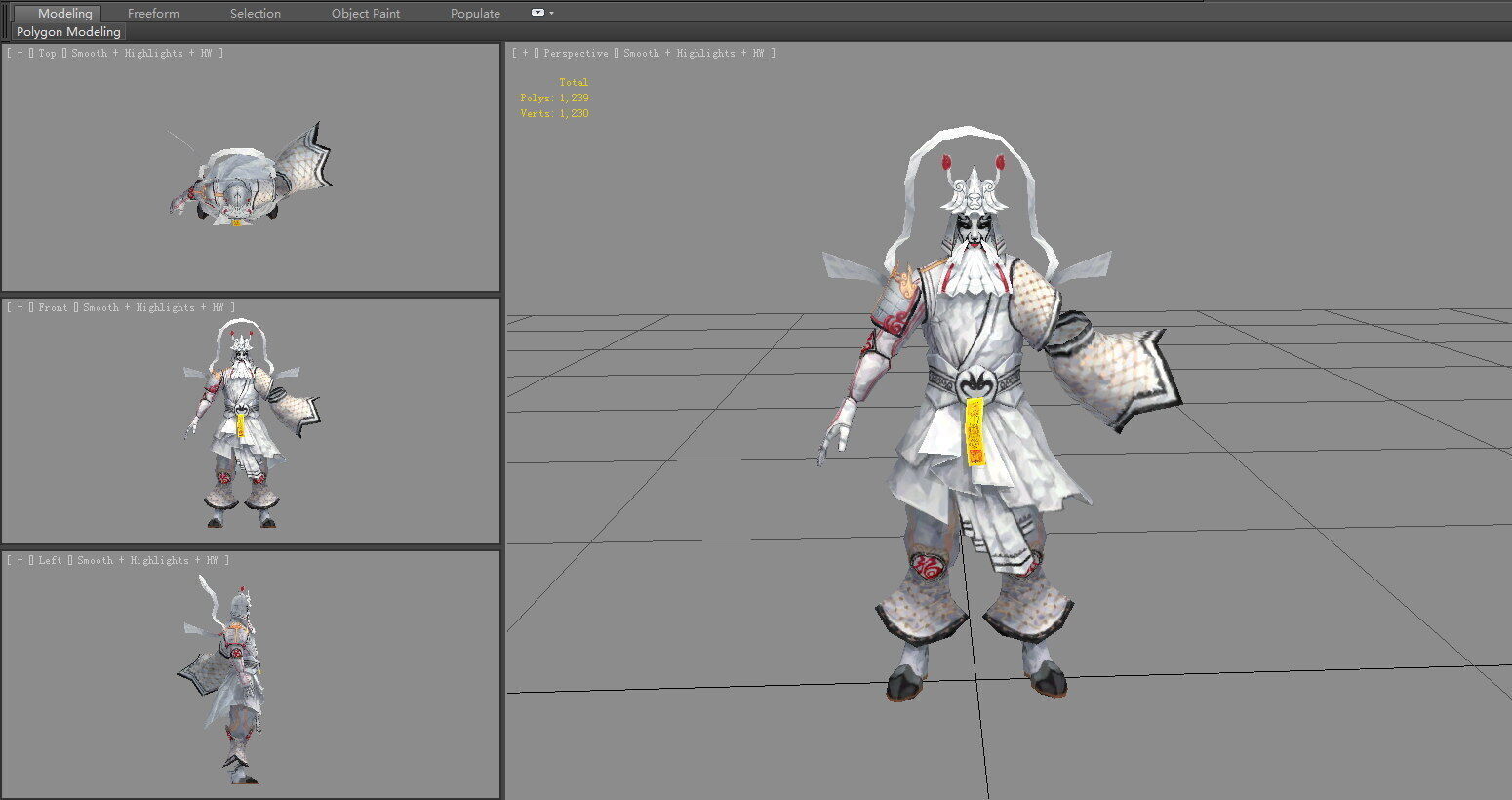 Paper character monster - paper effigy Low-poly 3D model_5