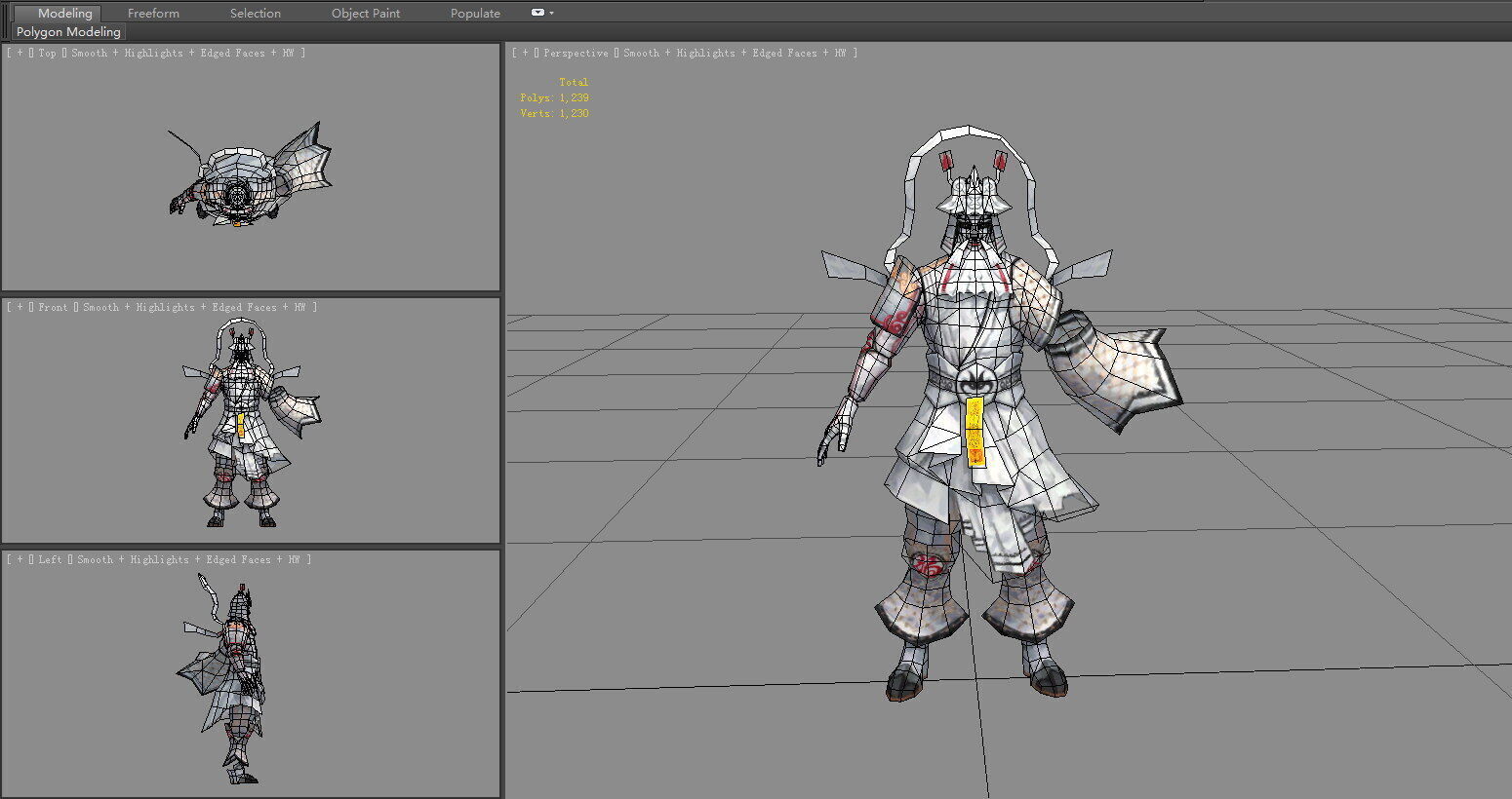 Paper character monster - paper effigy Low-poly 3D model_6