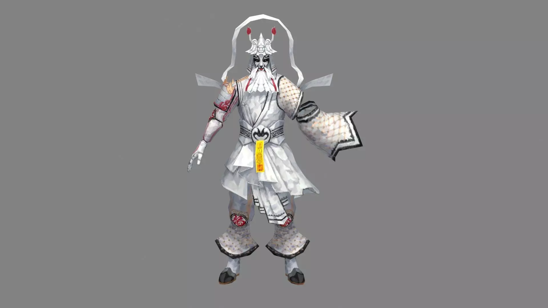 Paper character monster - paper effigy Low-poly 3D model_0