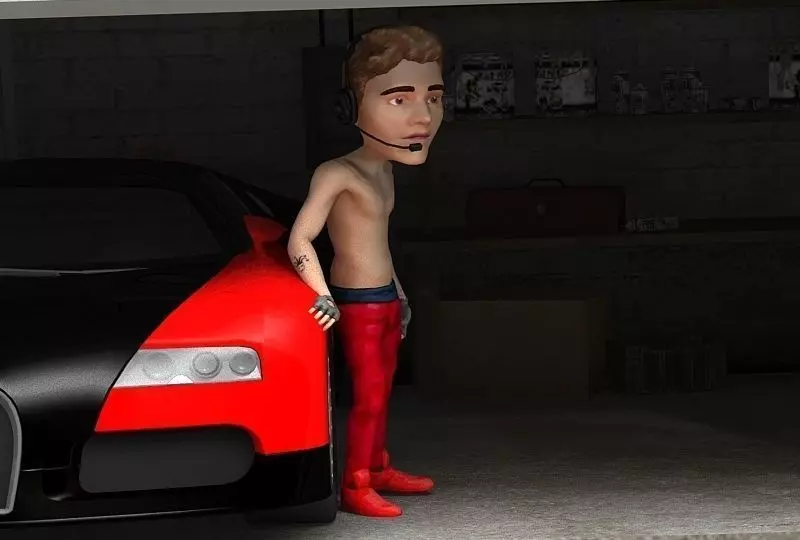 Bizzle justin bieber wearing pants and headset Low-poly 3D model_0