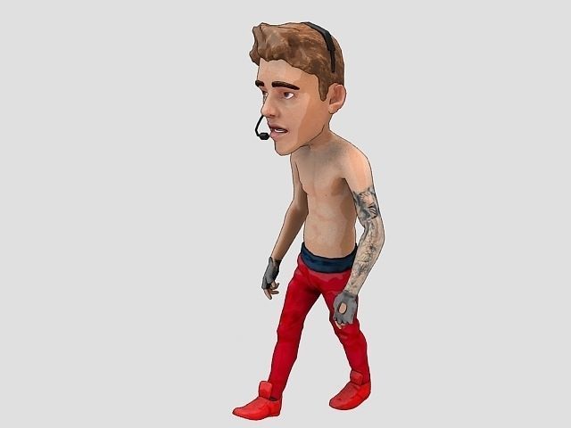 Bizzle justin bieber wearing pants and headset Low-poly 3D model_1