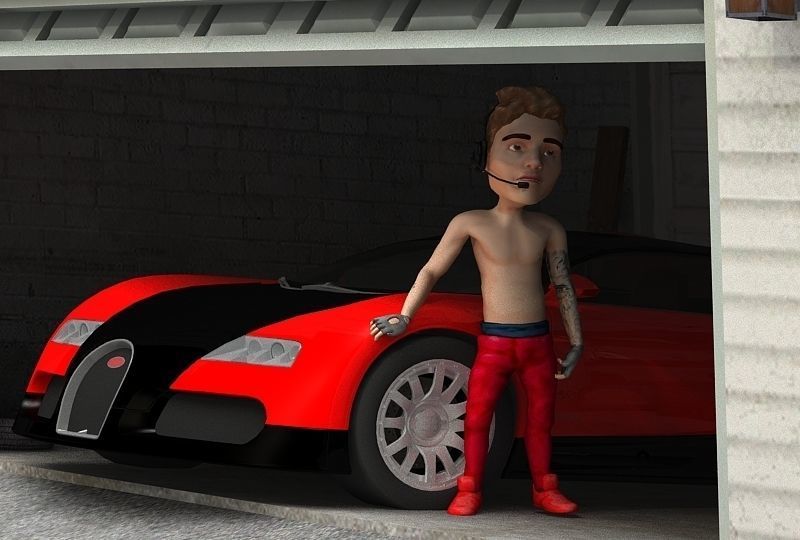 Bizzle justin bieber wearing pants and headset Low-poly 3D model_4
