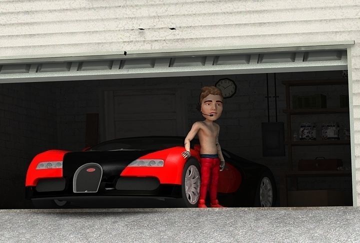 Bizzle justin bieber wearing pants and headset Low-poly 3D model_3