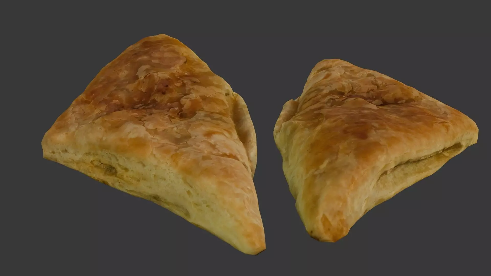 Flaky Pastry Triangle Scan Low-poly 3D model