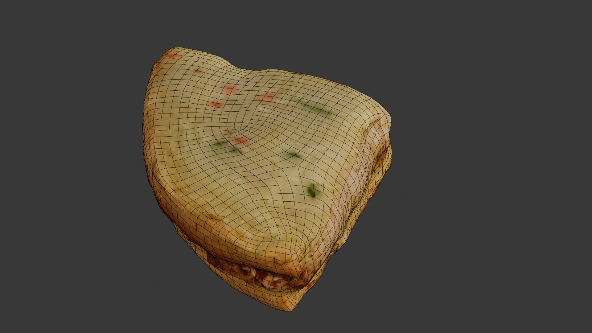 Creamy Chicken Pie Scan Low-poly 3D model_2